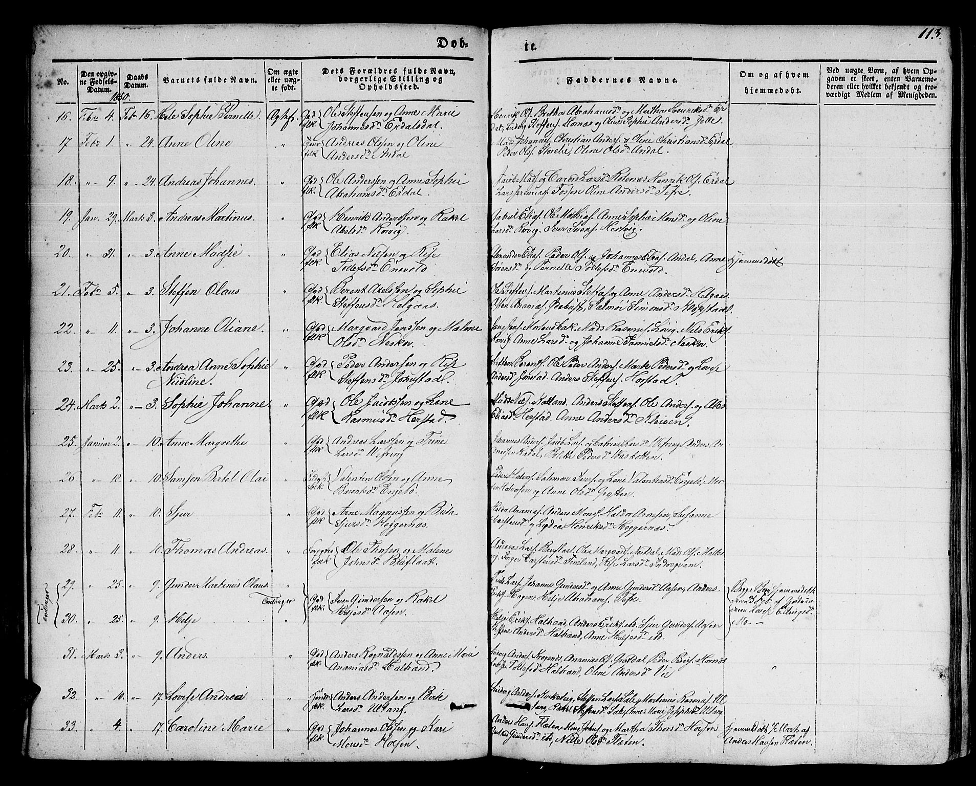 Førde sokneprestembete, AV/SAB-A-79901/H/Haa/Haaa/L0007: Ministerialbok nr. A 7, 1843-1860, s. 113
