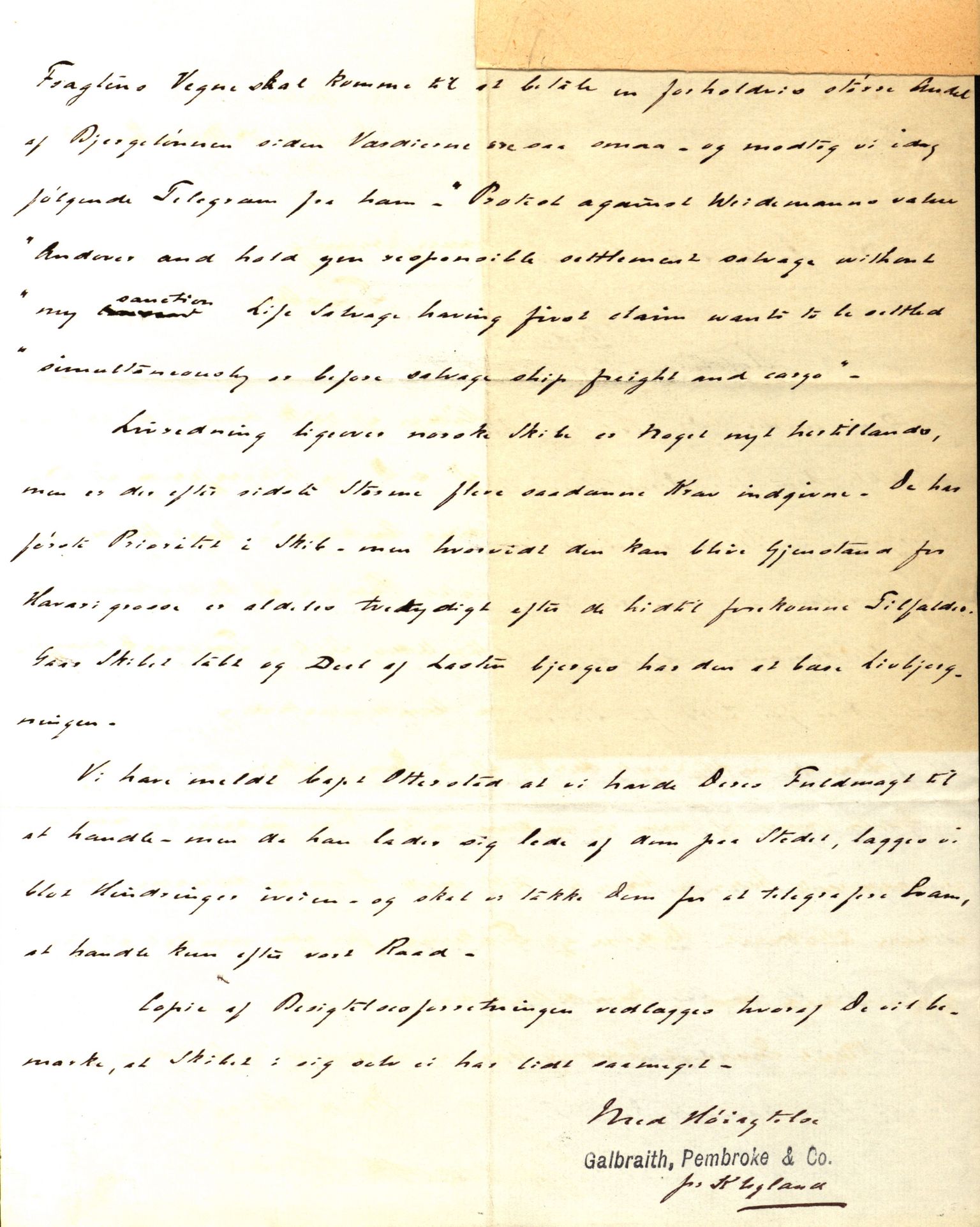 Pa 63 - Østlandske skibsassuranceforening, VEMU/A-1079/G/Ga/L0030/0001: Havaridokumenter / Leif, Korsvei, Margret, Mangerton, Mathilde, Island, Andover, 1893, s. 260