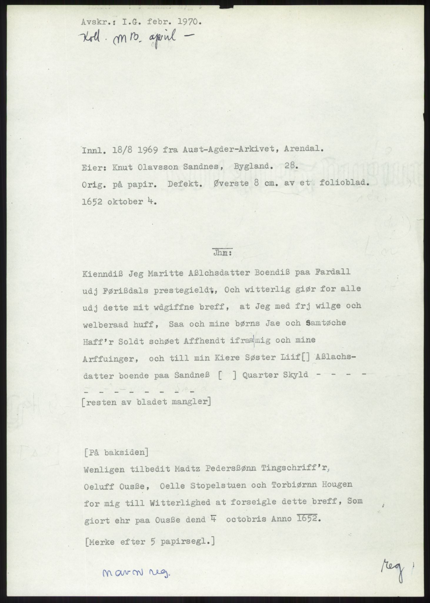 Samlinger til kildeutgivelse, Diplomavskriftsamlingen, AV/RA-EA-4053/H/Ha, s. 1919