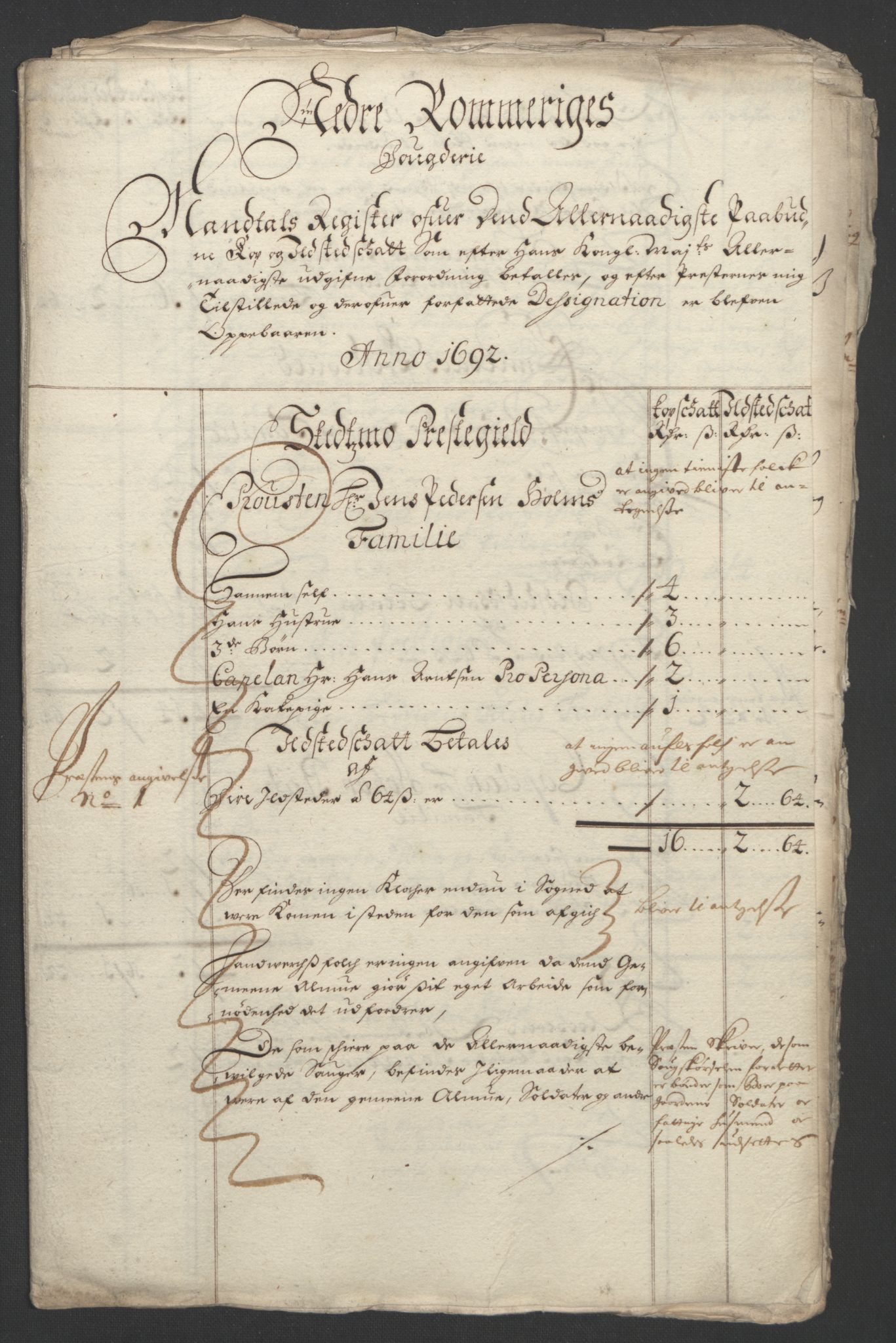 Rentekammeret inntil 1814, Reviderte regnskaper, Fogderegnskap, AV/RA-EA-4092/R11/L0577: Fogderegnskap Nedre Romerike, 1692, s. 181