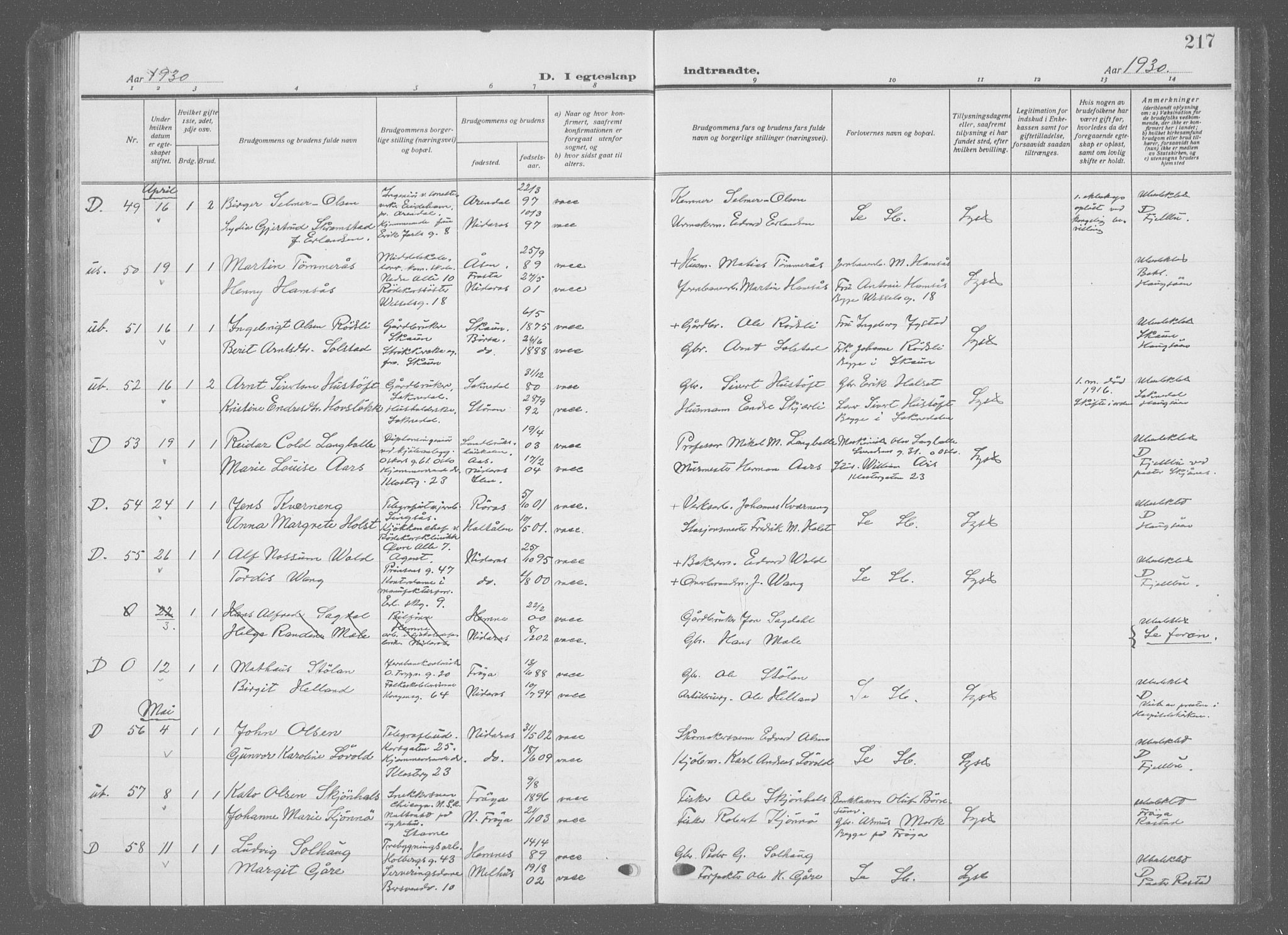 Ministerialprotokoller, klokkerbøker og fødselsregistre - Sør-Trøndelag, AV/SAT-A-1456/601/L0098: Klokkerbok nr. 601C16, 1921-1934, s. 217