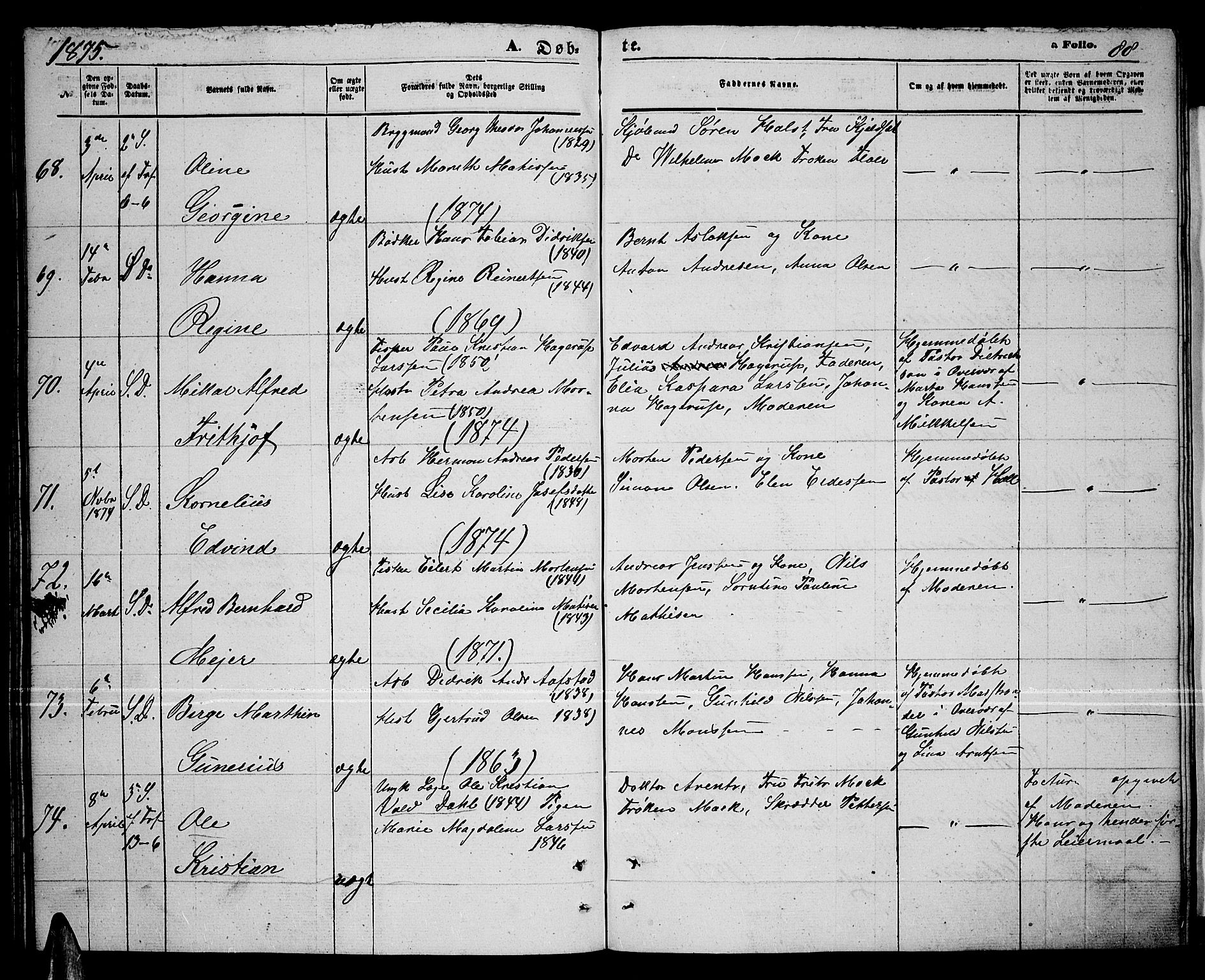 Tromsø sokneprestkontor/stiftsprosti/domprosti, AV/SATØ-S-1343/G/Gb/L0007klokker: Klokkerbok nr. 7, 1867-1875, s. 88