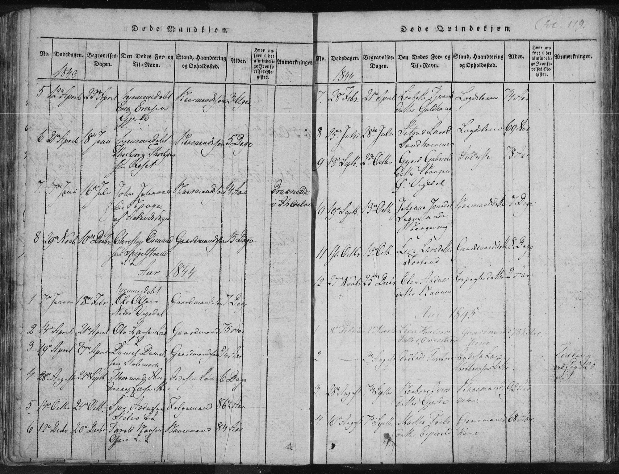Vikedal sokneprestkontor, AV/SAST-A-101840/01/IV: Ministerialbok nr. A 3, 1817-1850, s. 119