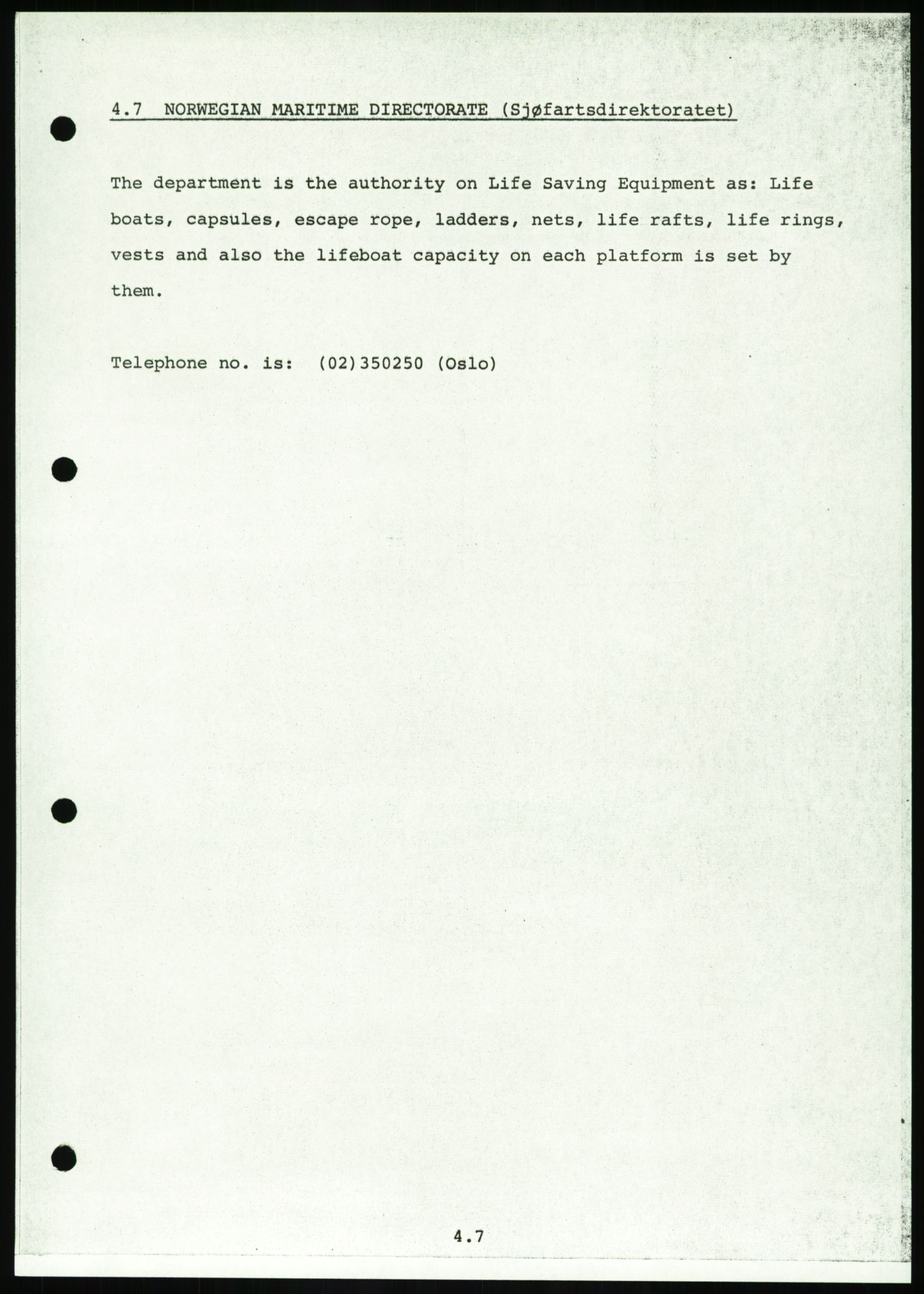 Justisdepartementet, Granskningskommisjonen ved Alexander Kielland-ulykken 27.3.1980, AV/RA-S-1165/D/L0016: O Beredskapsplaner (Doku.liste + O1-O3 av 3), 1980-1981, s. 273