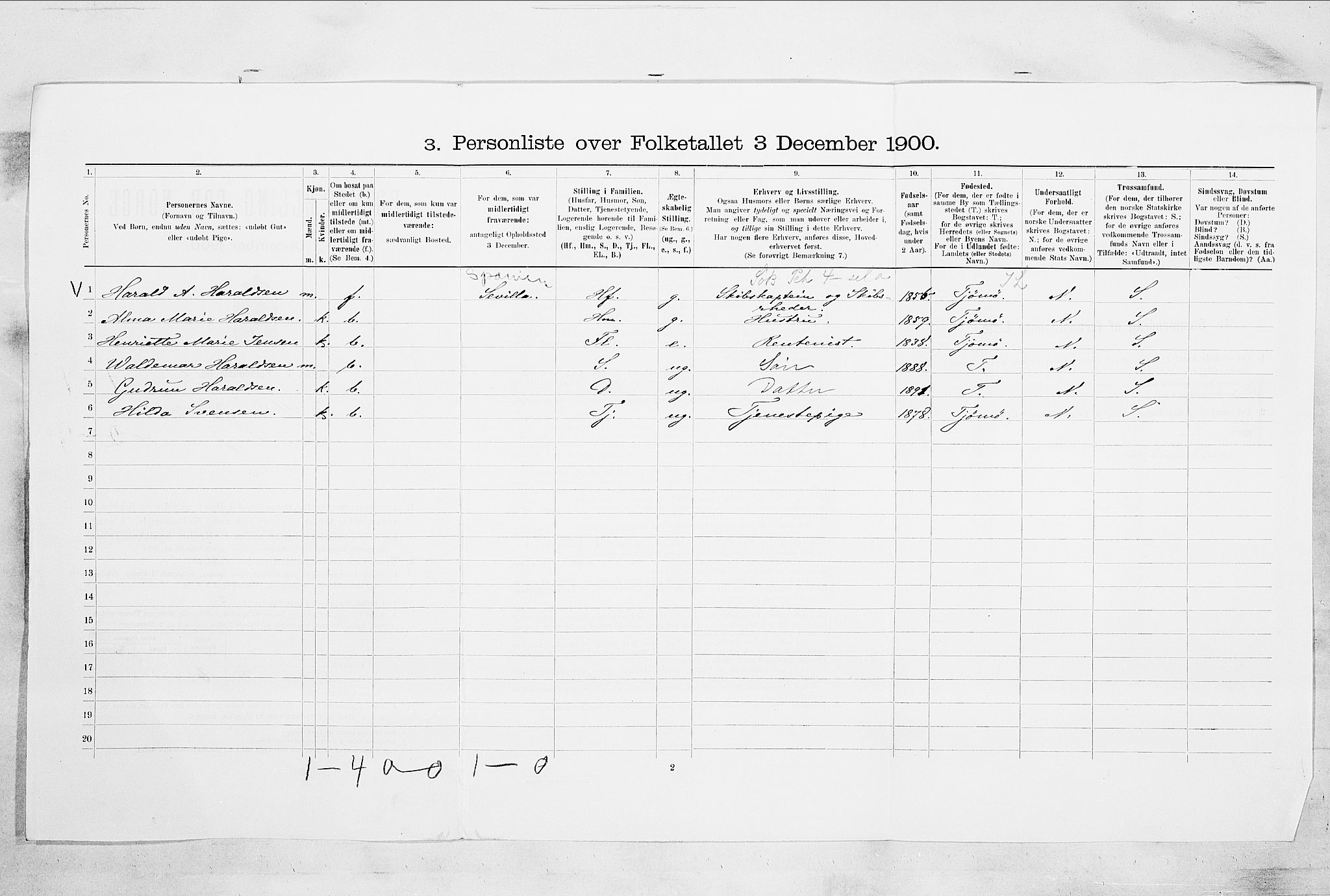 RA, Folketelling 1900 for 0705 Tønsberg kjøpstad, 1900, s. 644