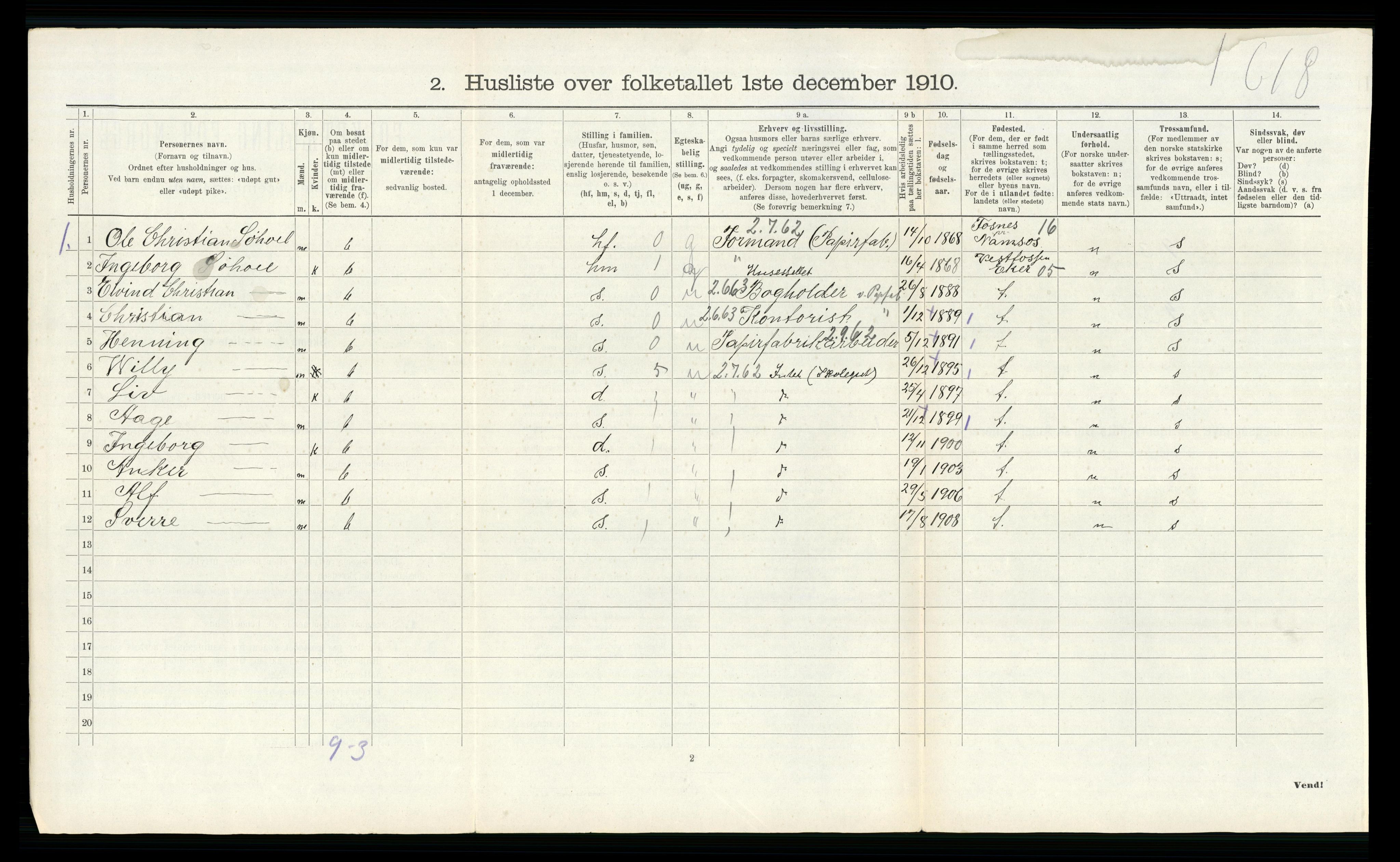 RA, Folketelling 1910 for 0712 Skoger herred, 1910, s. 293