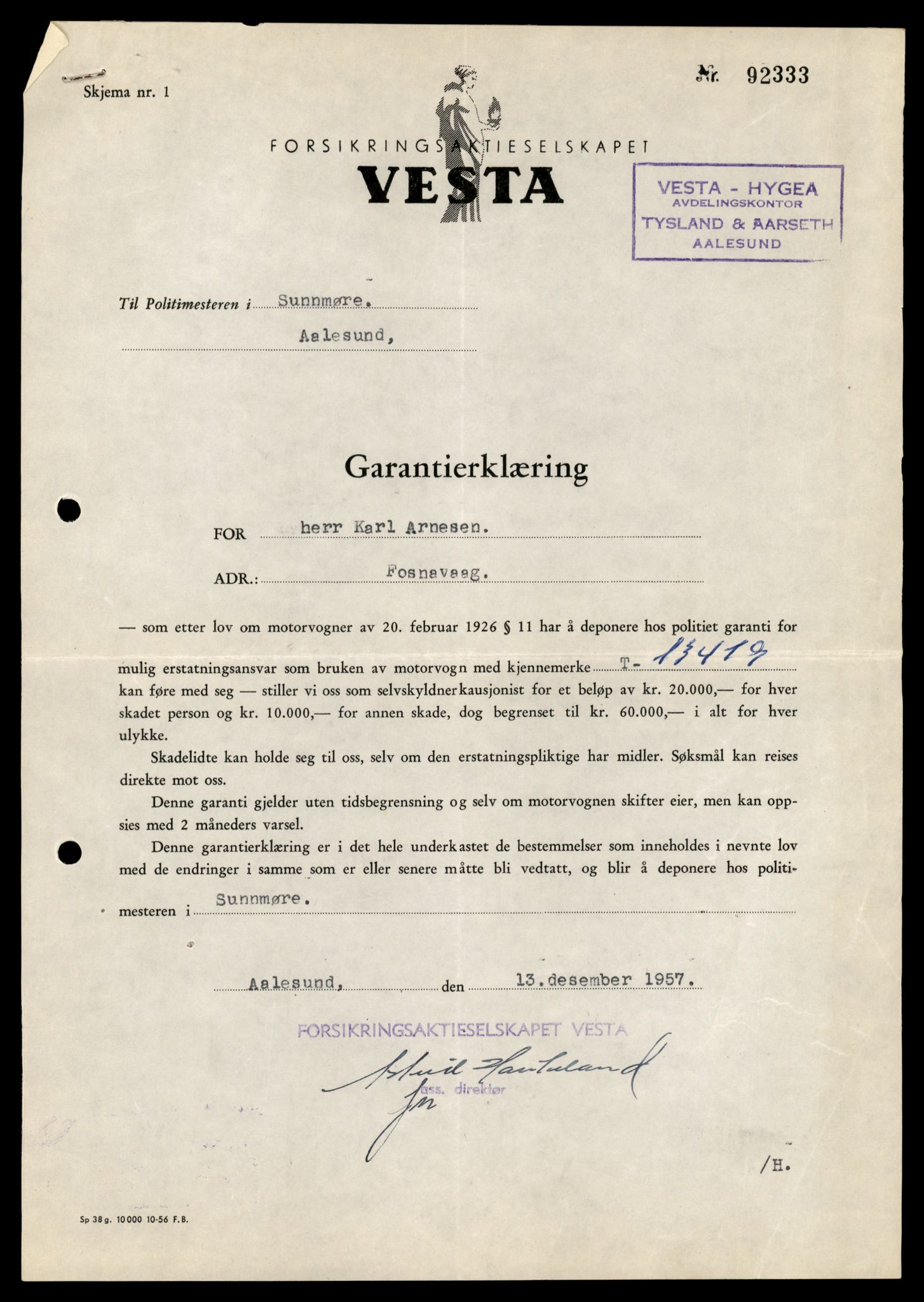 Møre og Romsdal vegkontor - Ålesund trafikkstasjon, AV/SAT-A-4099/F/Fe/L0039: Registreringskort for kjøretøy T 13361 - T 13530, 1927-1998, s. 1003