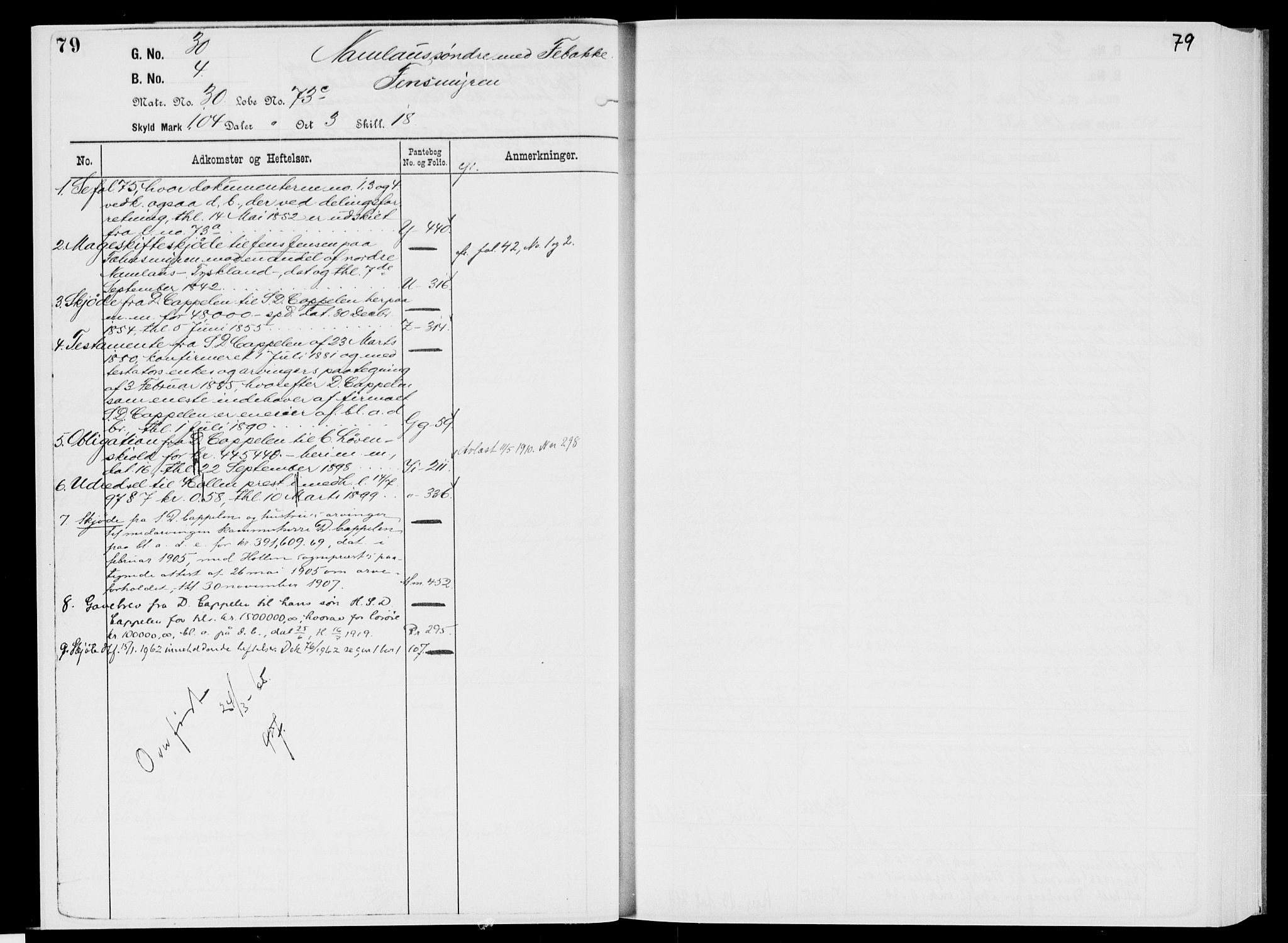 Nedre Telemark sorenskriveri, AV/SAKO-A-135/G/Gb/Gbg/L0002: Panteregister nr. VII 2, s. 79