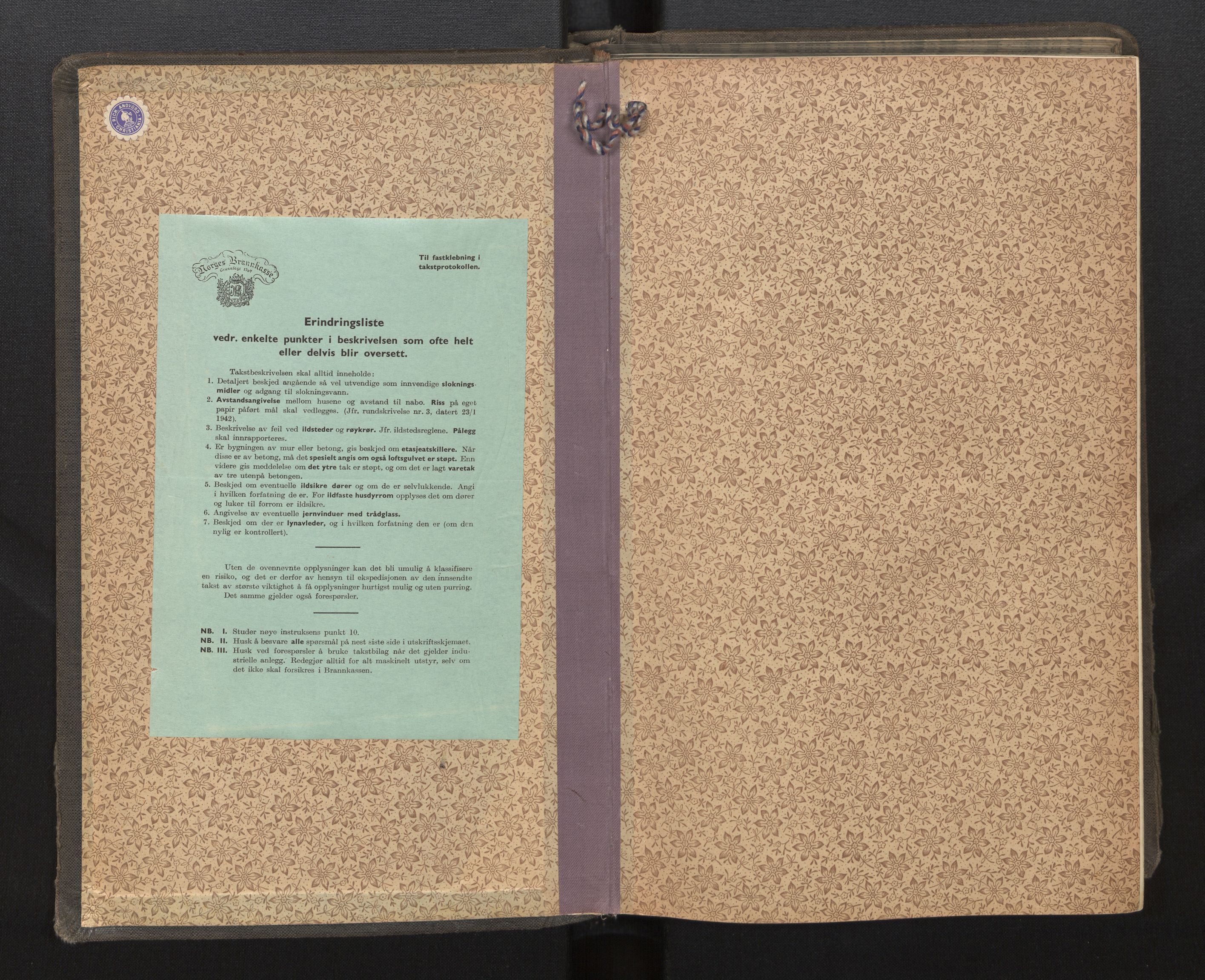 Lensmannen i Naustdal, SAB/A-29501/0012/L0001: Branntakstprotokoll, 1914-1954