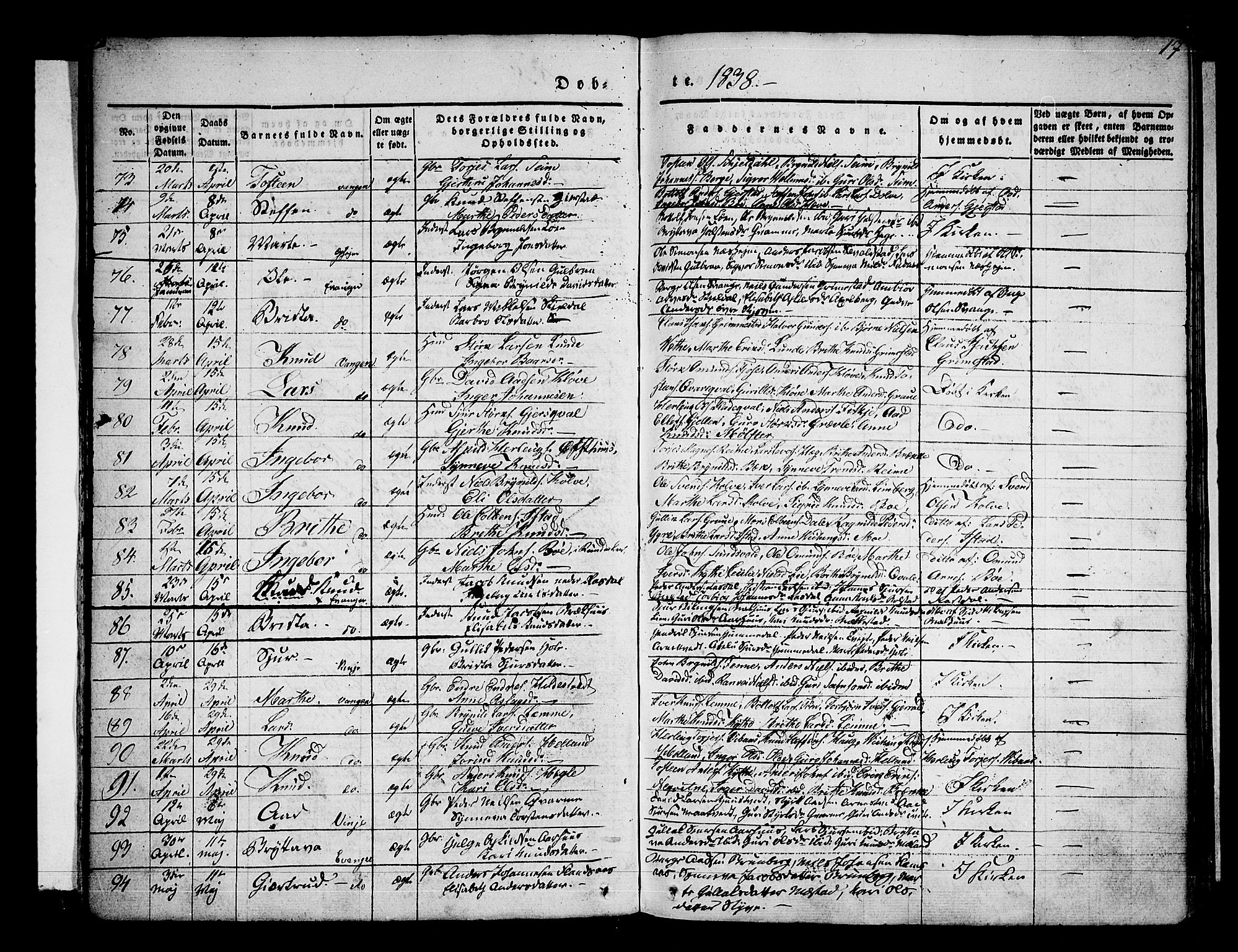 Voss sokneprestembete, AV/SAB-A-79001/H/Haa: Ministerialbok nr. A 13, 1836-1851, s. 17
