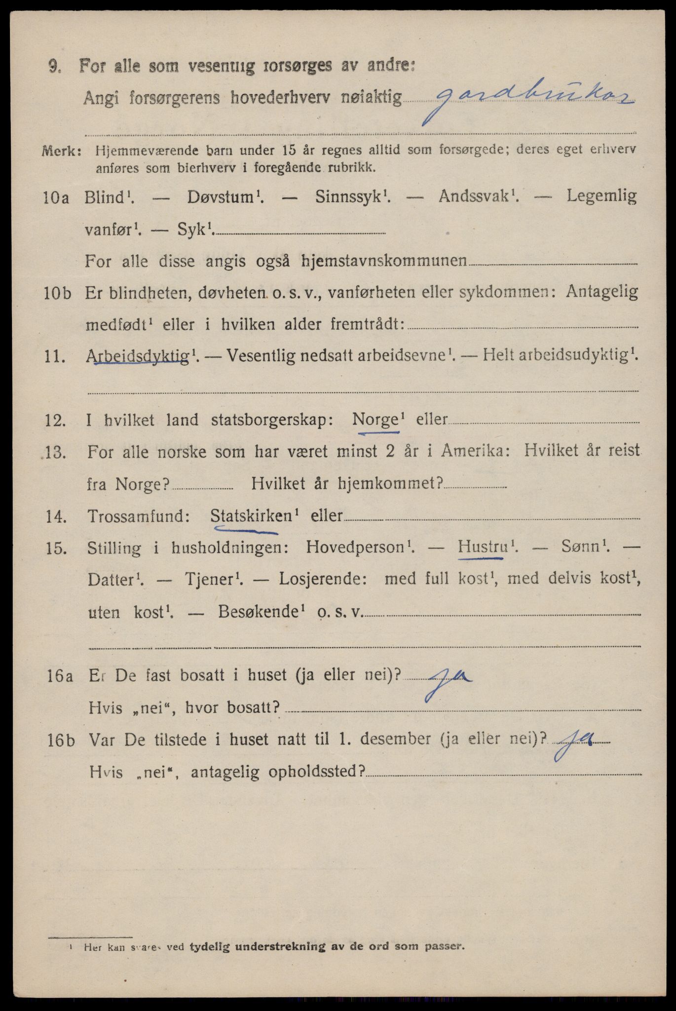 SAST, Folketelling 1920 for 1134 Suldal herred, 1920, s. 3865