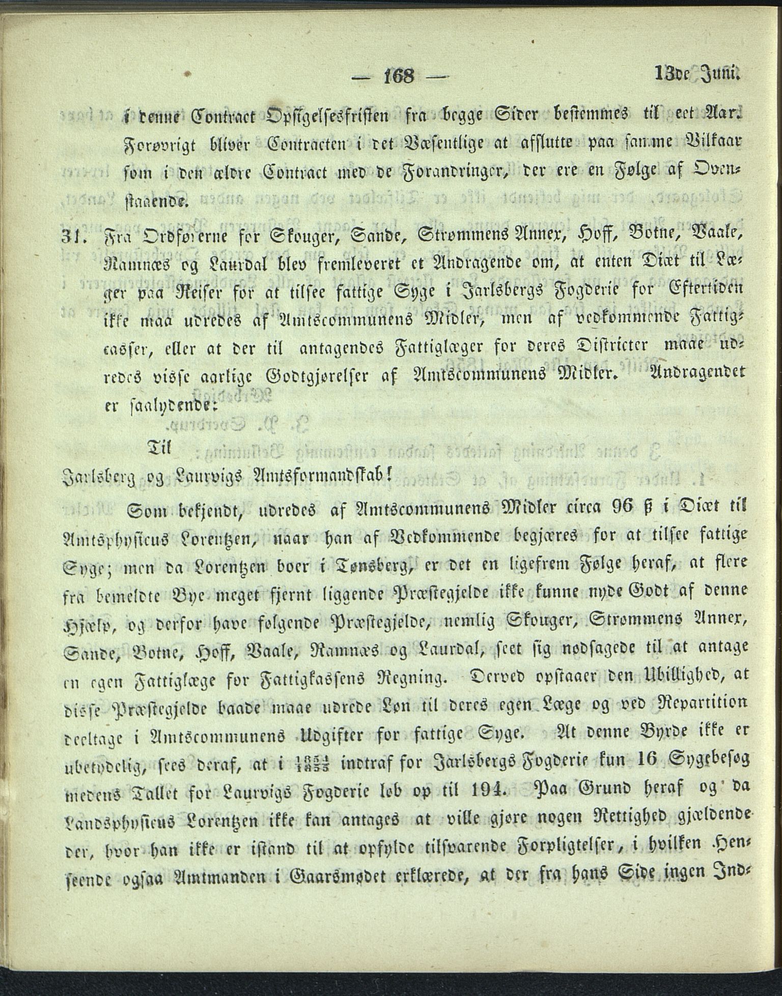 Vestfold fylkeskommune. Fylkestinget, VEMU/A-1315/A/Ab/Abb/L0002: Fylkestingsforhandlinger, 1856, s. 168