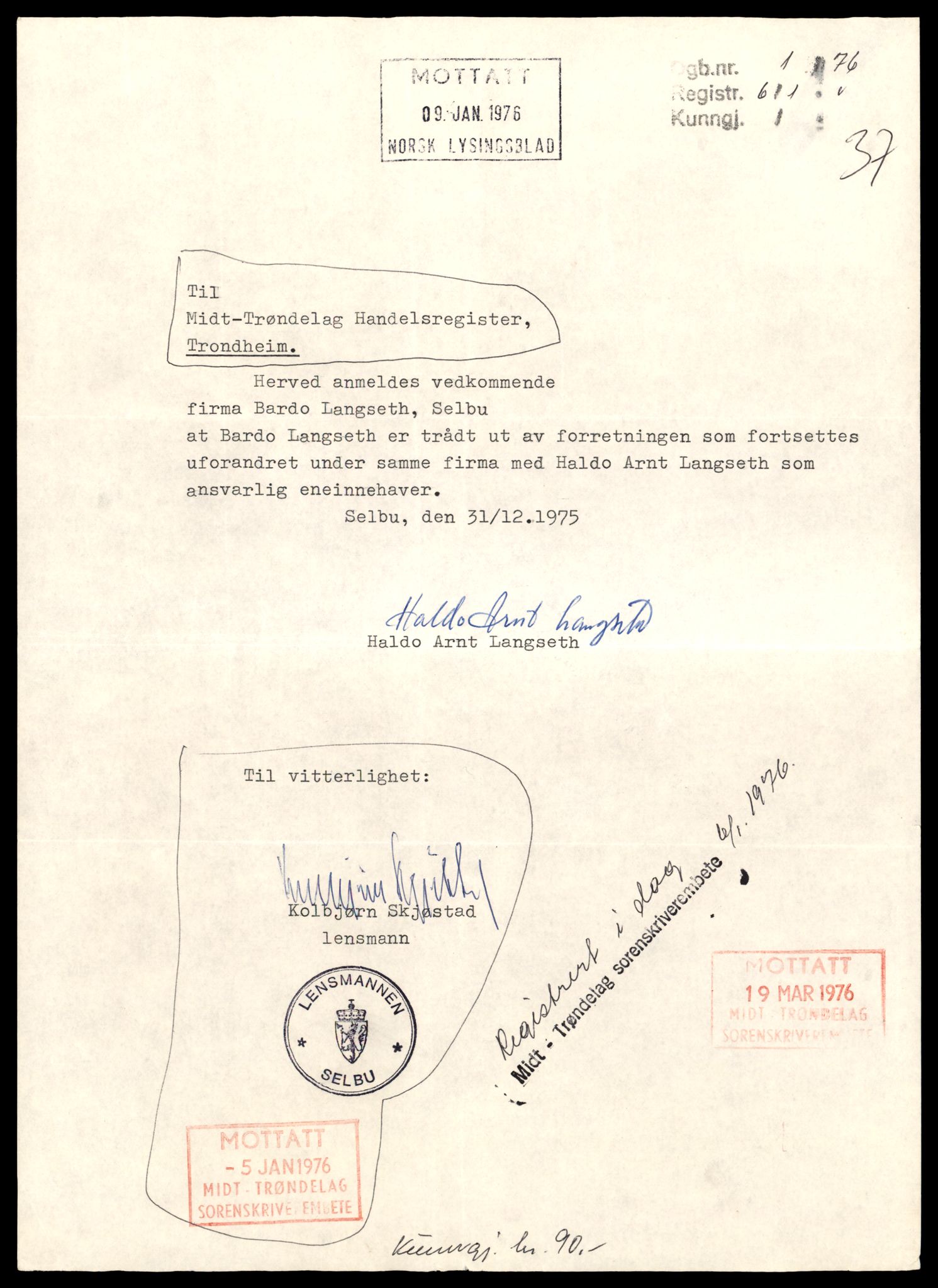 Midt-Trøndelag sorenskriveri, AV/SAT-A-0016/2/J/Jd/Jda/L0002: Bilag, enkeltmannsforetak og ansvarlige selskap, A-Å, 1976-1990, s. 3