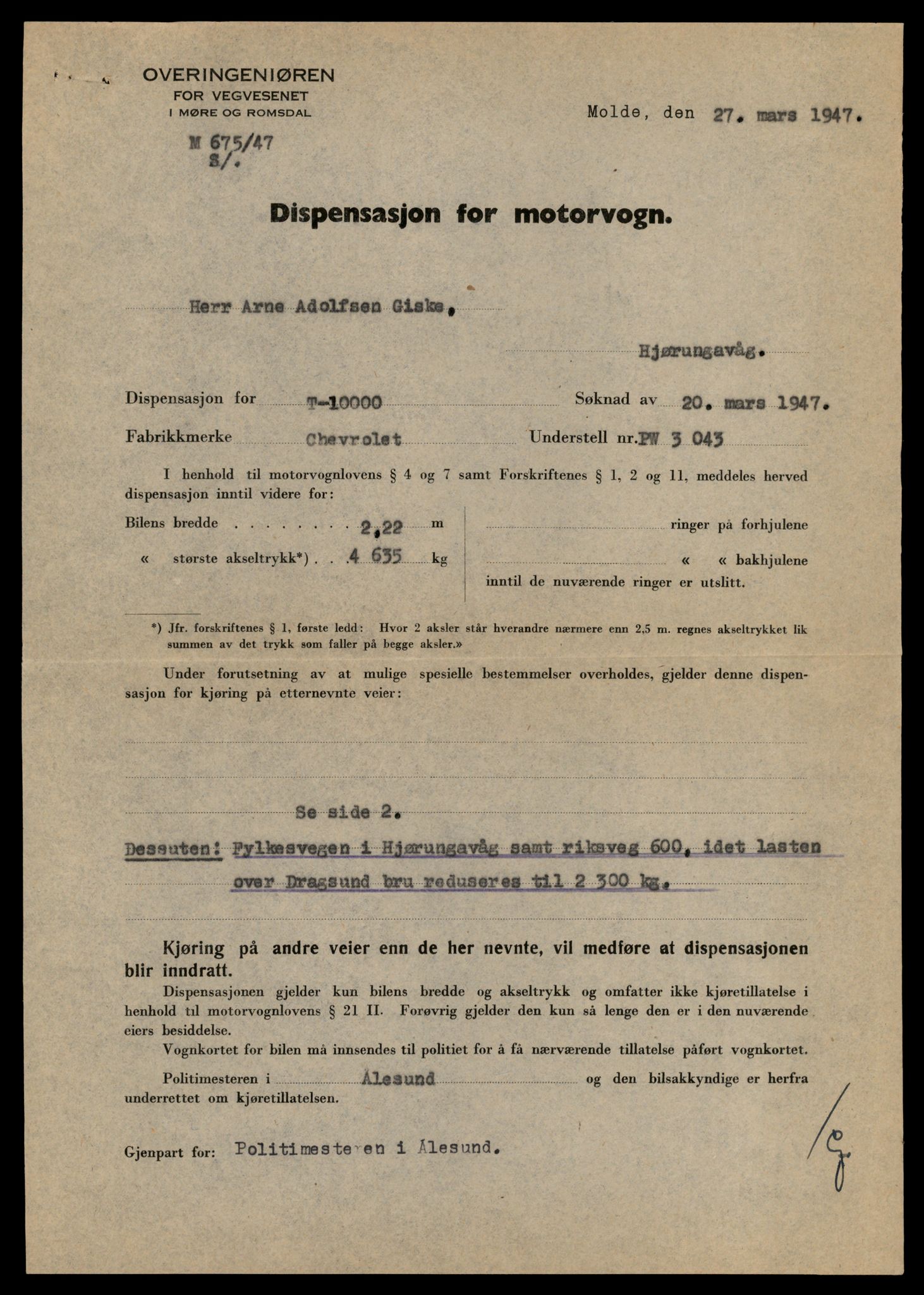 Møre og Romsdal vegkontor - Ålesund trafikkstasjon, AV/SAT-A-4099/F/Fe/L0034: Registreringskort for kjøretøy T 12500 - T 12652, 1927-1998, s. 1272