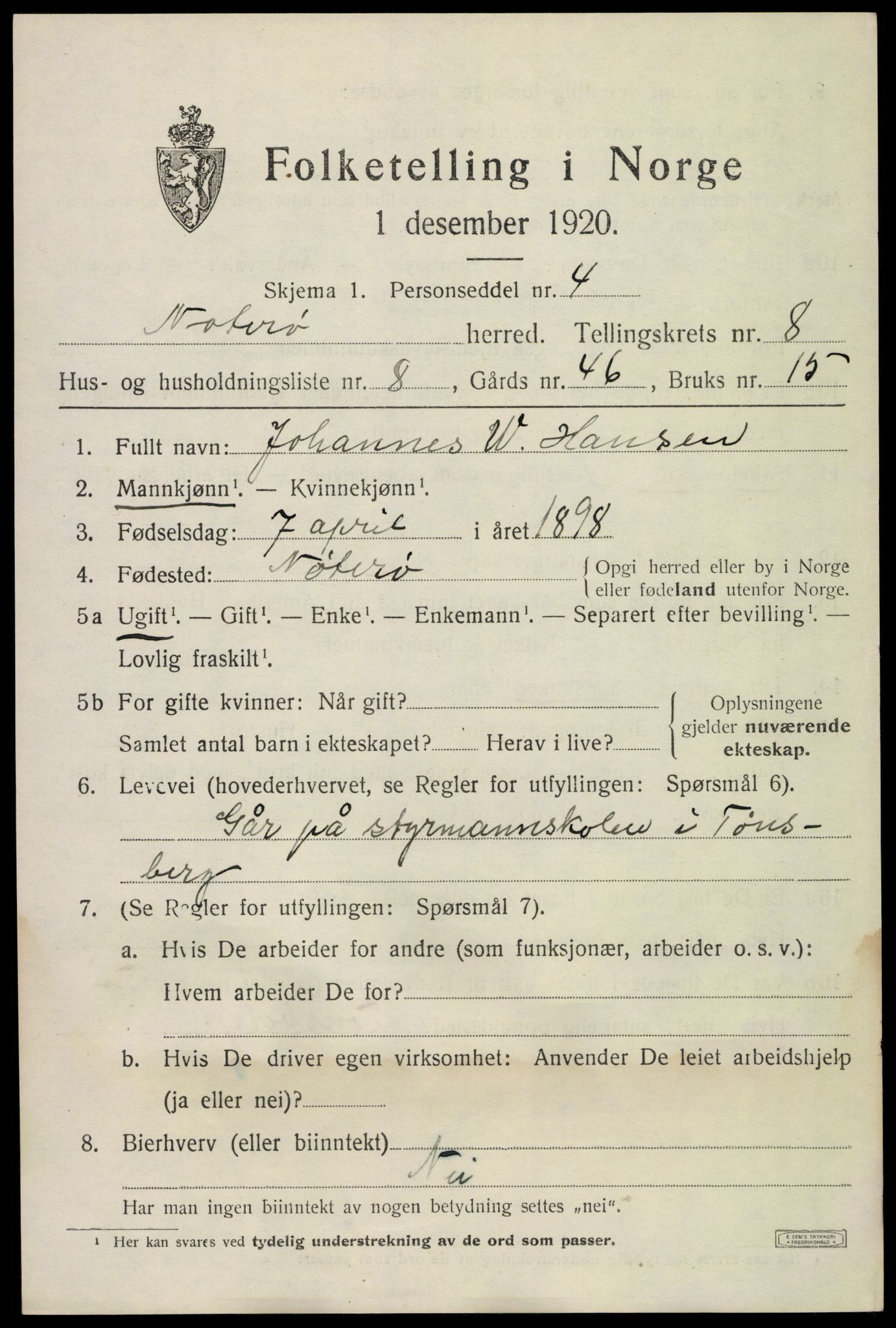 SAKO, Folketelling 1920 for 0722 Nøtterøy herred, 1920, s. 10451