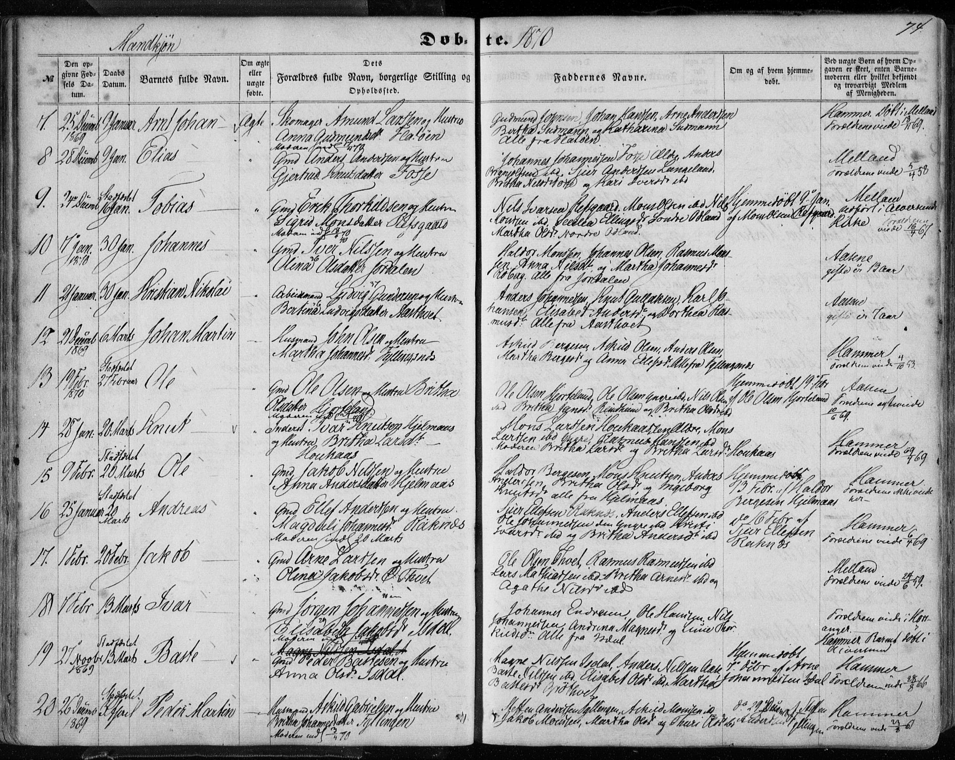 Hamre sokneprestembete, AV/SAB-A-75501/H/Ha/Haa/Haaa/L0014: Ministerialbok nr. A 14, 1858-1872, s. 74