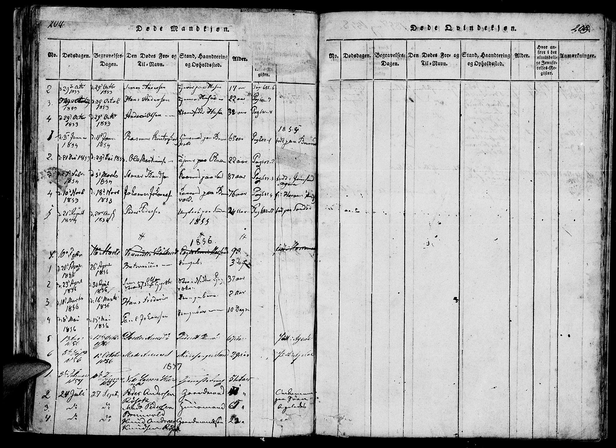 Ministerialprotokoller, klokkerbøker og fødselsregistre - Møre og Romsdal, AV/SAT-A-1454/561/L0727: Ministerialbok nr. 561A01, 1817-1858, s. 204-205