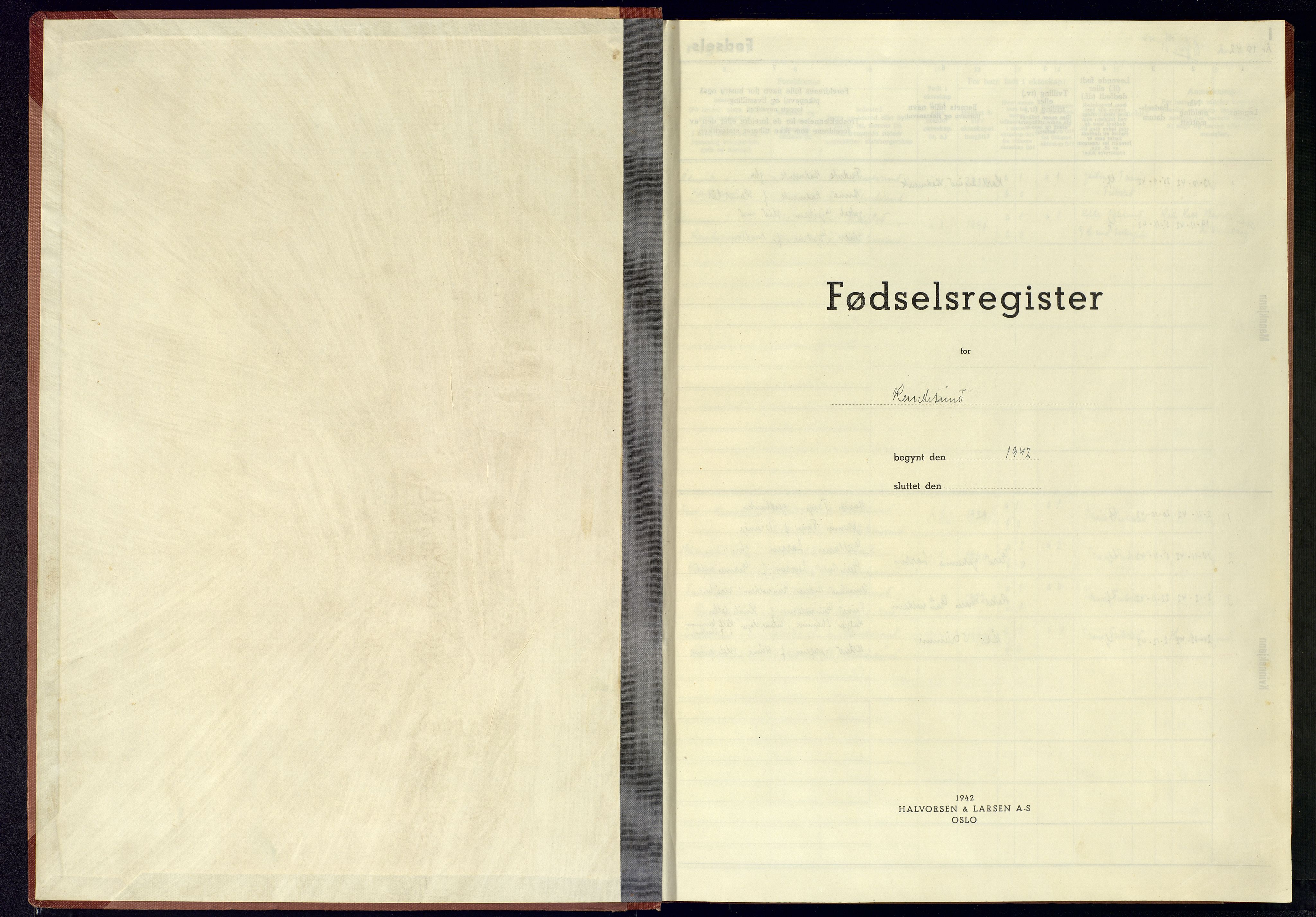 Oddernes sokneprestkontor, AV/SAK-1111-0033/J/Jb/L0004: Fødselsregister nr. 4, 1942-1945