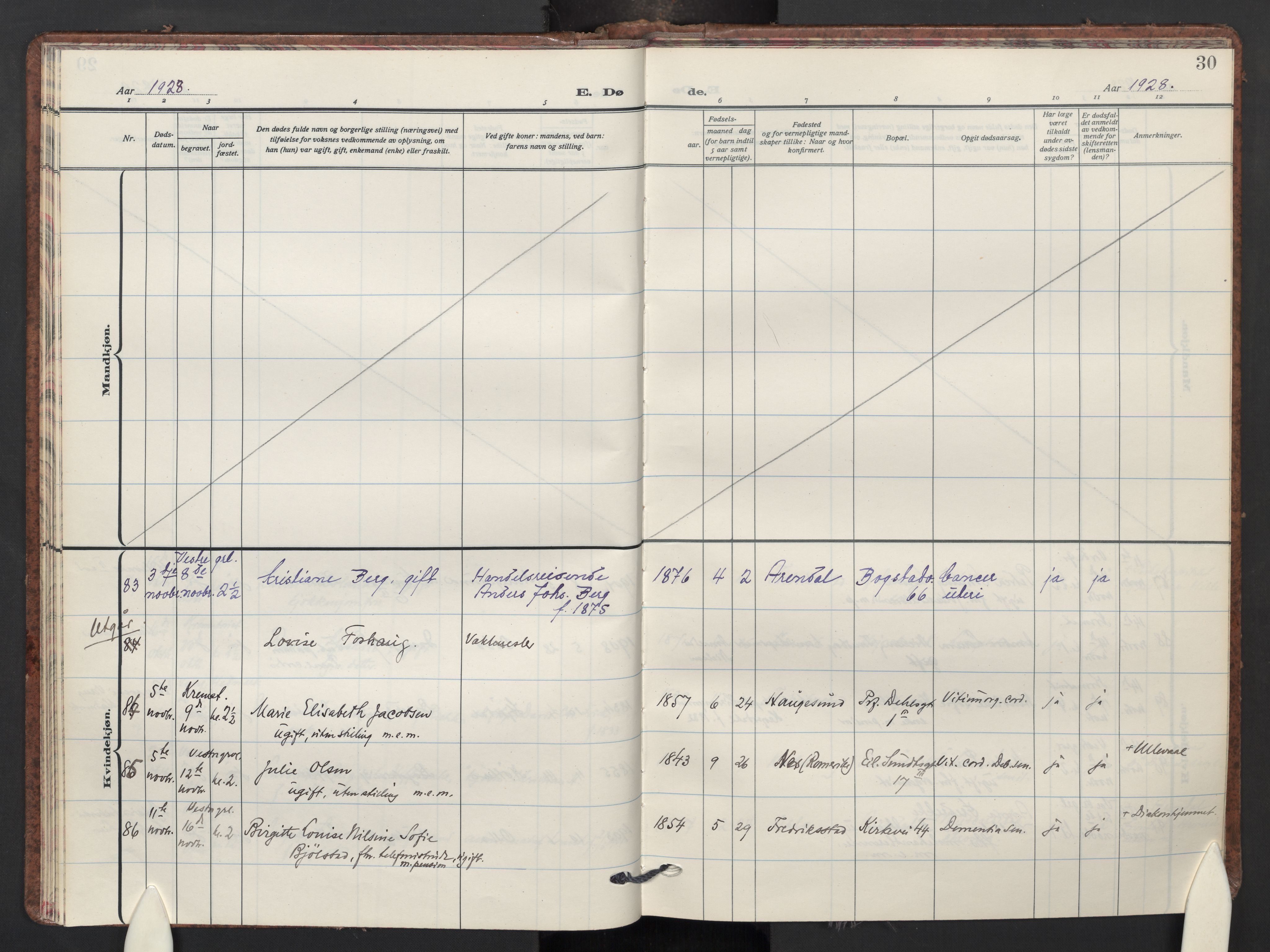 Uranienborg prestekontor Kirkebøker, AV/SAO-A-10877/F/Fa/L0015: Ministerialbok nr. I 15, 1927-1935, s. 30