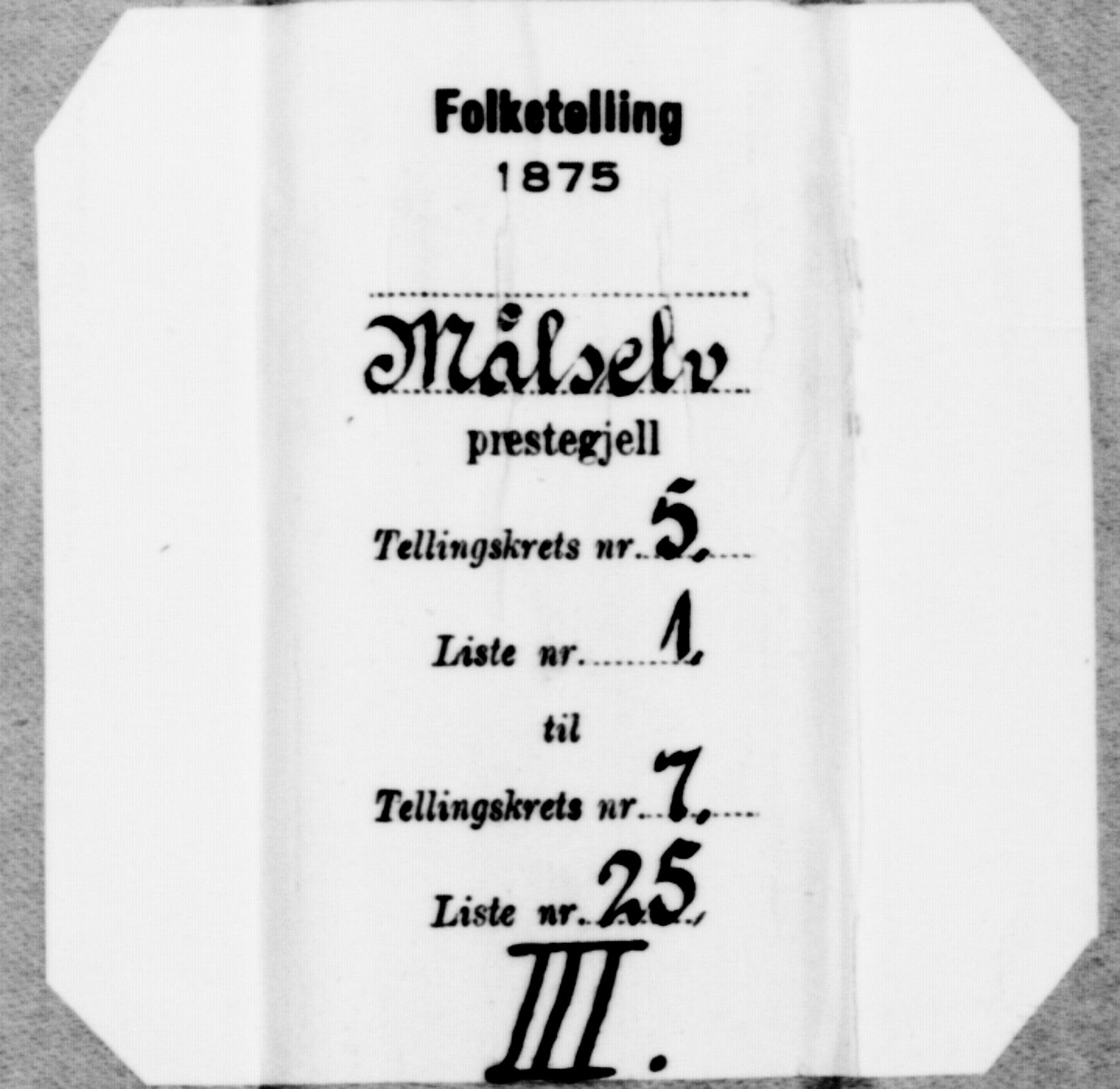 SATØ, Folketelling 1875 for 1924P Målselv prestegjeld, 1875