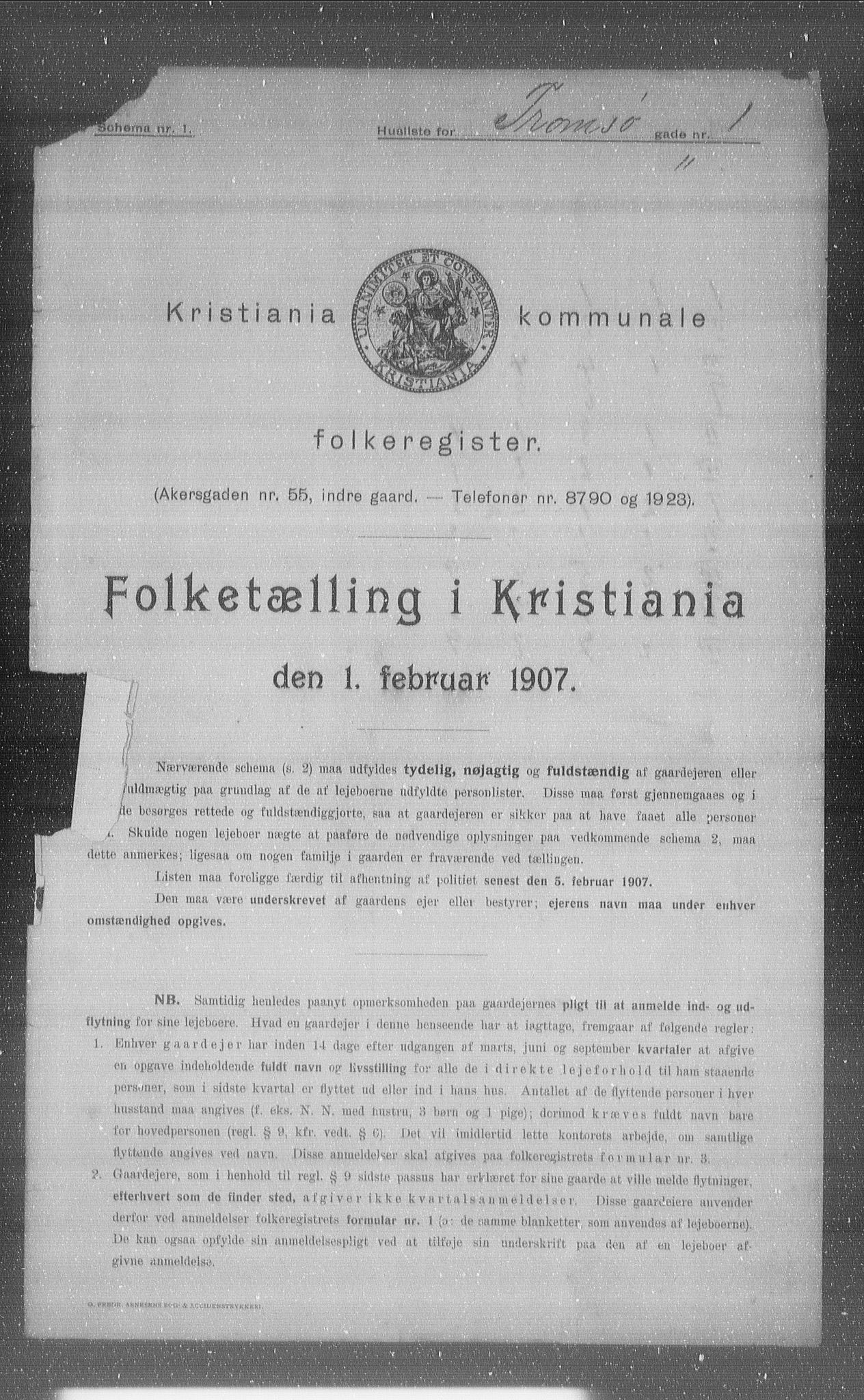 OBA, Kommunal folketelling 1.2.1907 for Kristiania kjøpstad, 1907, s. 58790