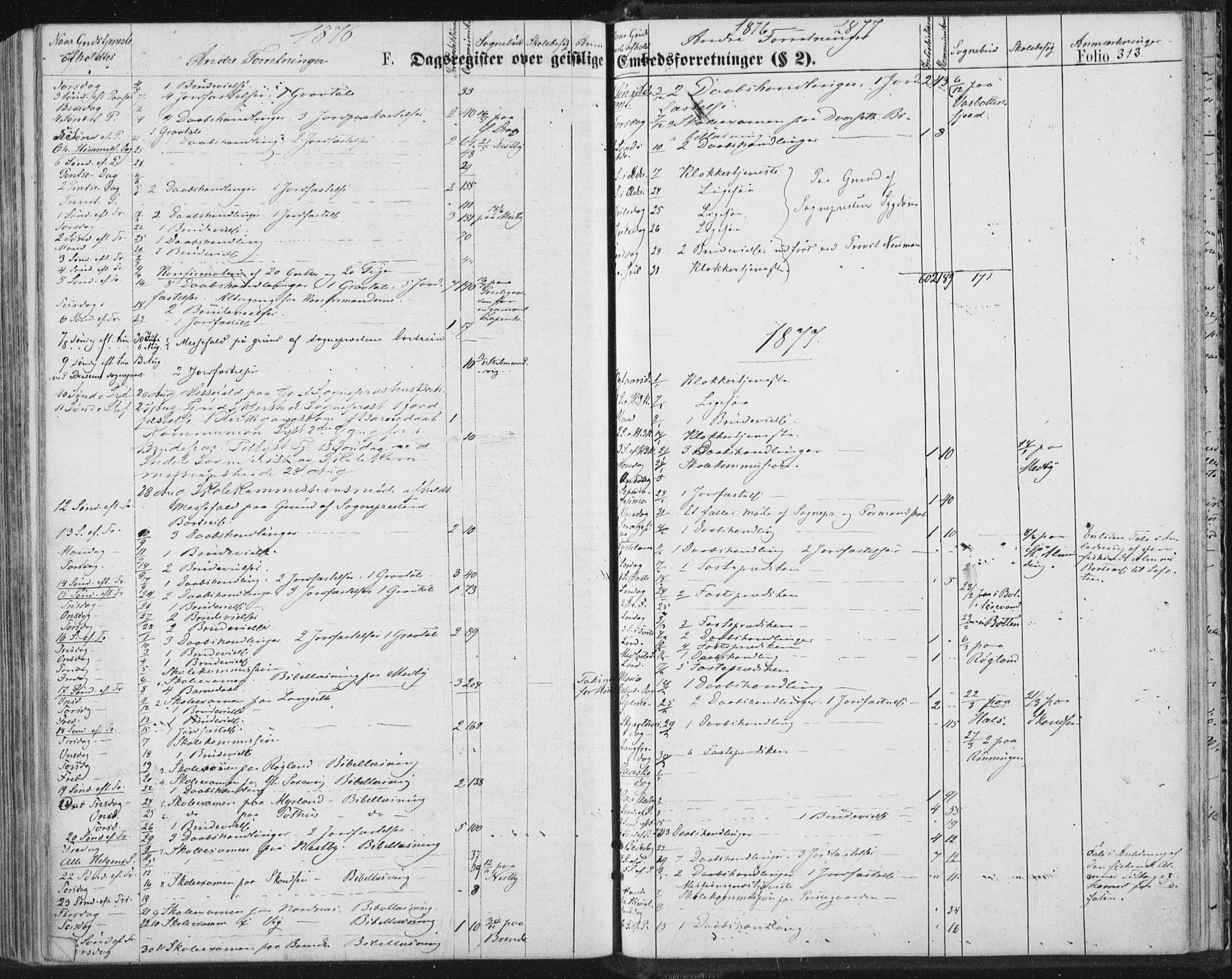 Ministerialprotokoller, klokkerbøker og fødselsregistre - Nordland, AV/SAT-A-1459/847/L0668: Ministerialbok nr. 847A08, 1872-1886, s. 313