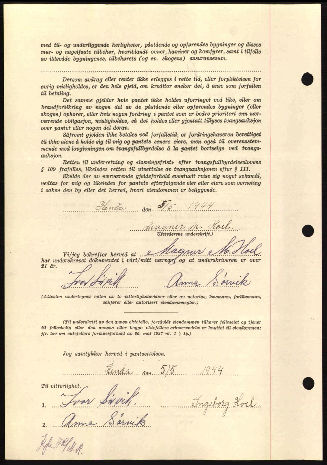 Nordmøre sorenskriveri, AV/SAT-A-4132/1/2/2Ca: Pantebok nr. B91, 1943-1944, Dagboknr: 822/1944