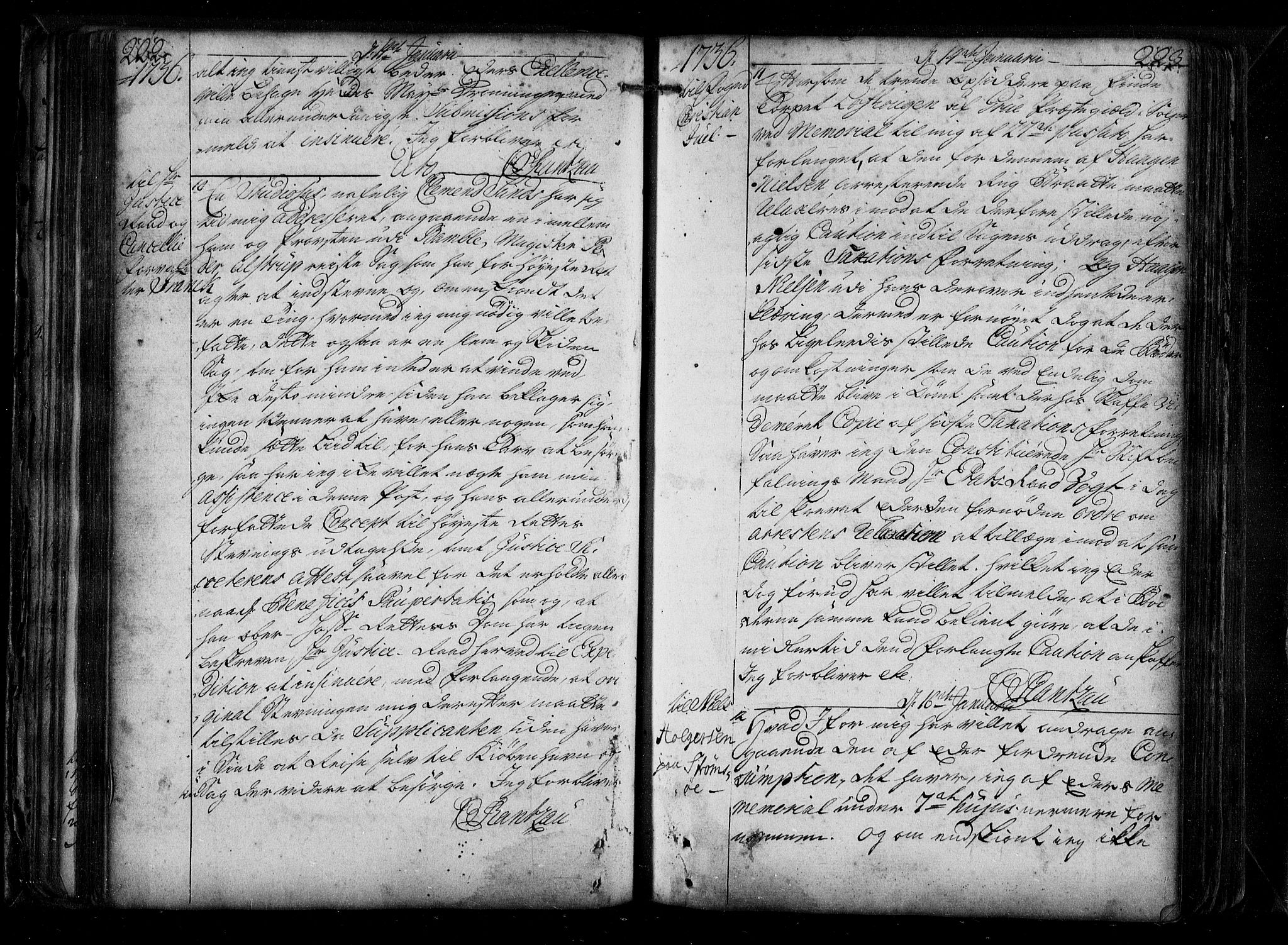 Stattholderembetet 1572-1771, AV/RA-EA-2870/Be/L0010: Allmenn kopibok, autorisert, 1735-1736, s. 222-223