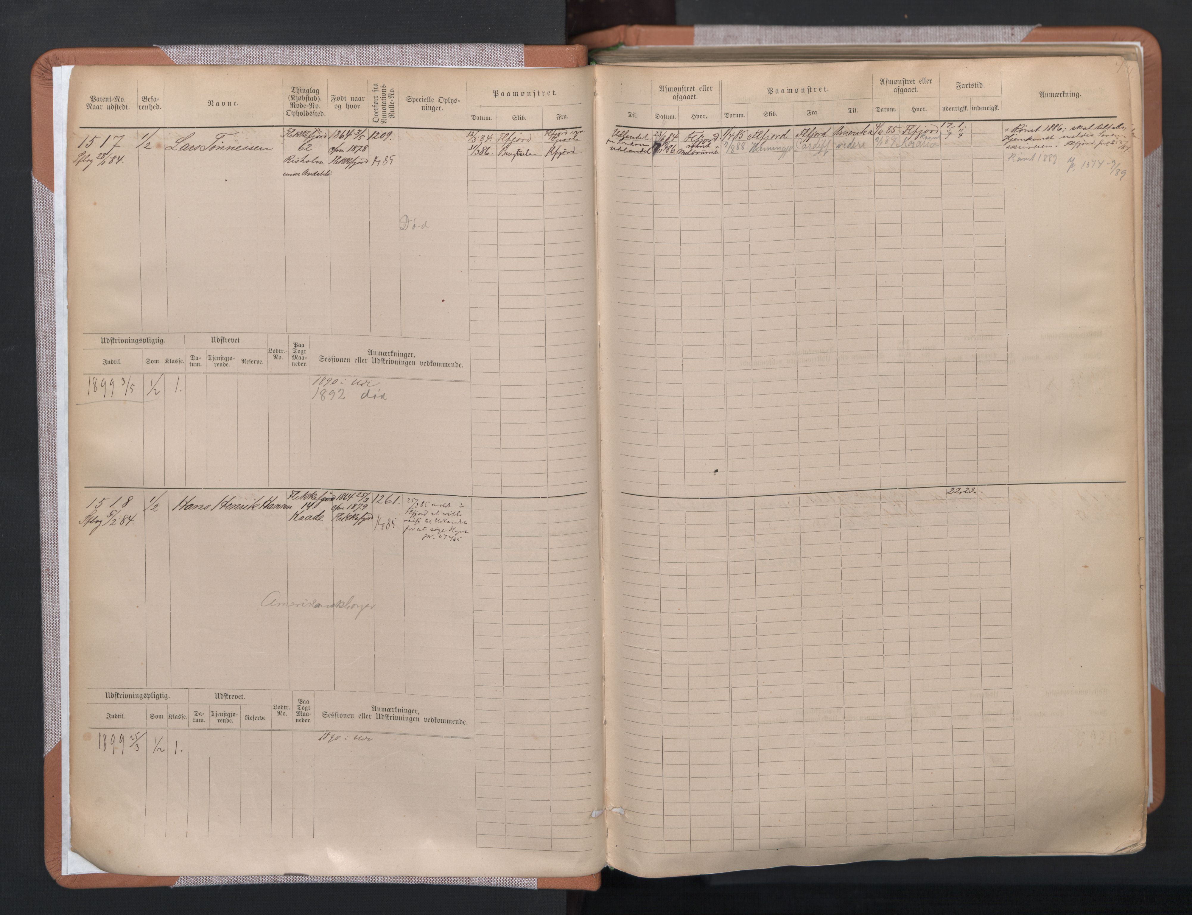 Flekkefjord mønstringskrets, AV/SAK-2031-0018/F/Fb/L0003: Hovedrulle nr 1515-2326, N-6, 1885-1934, s. 5