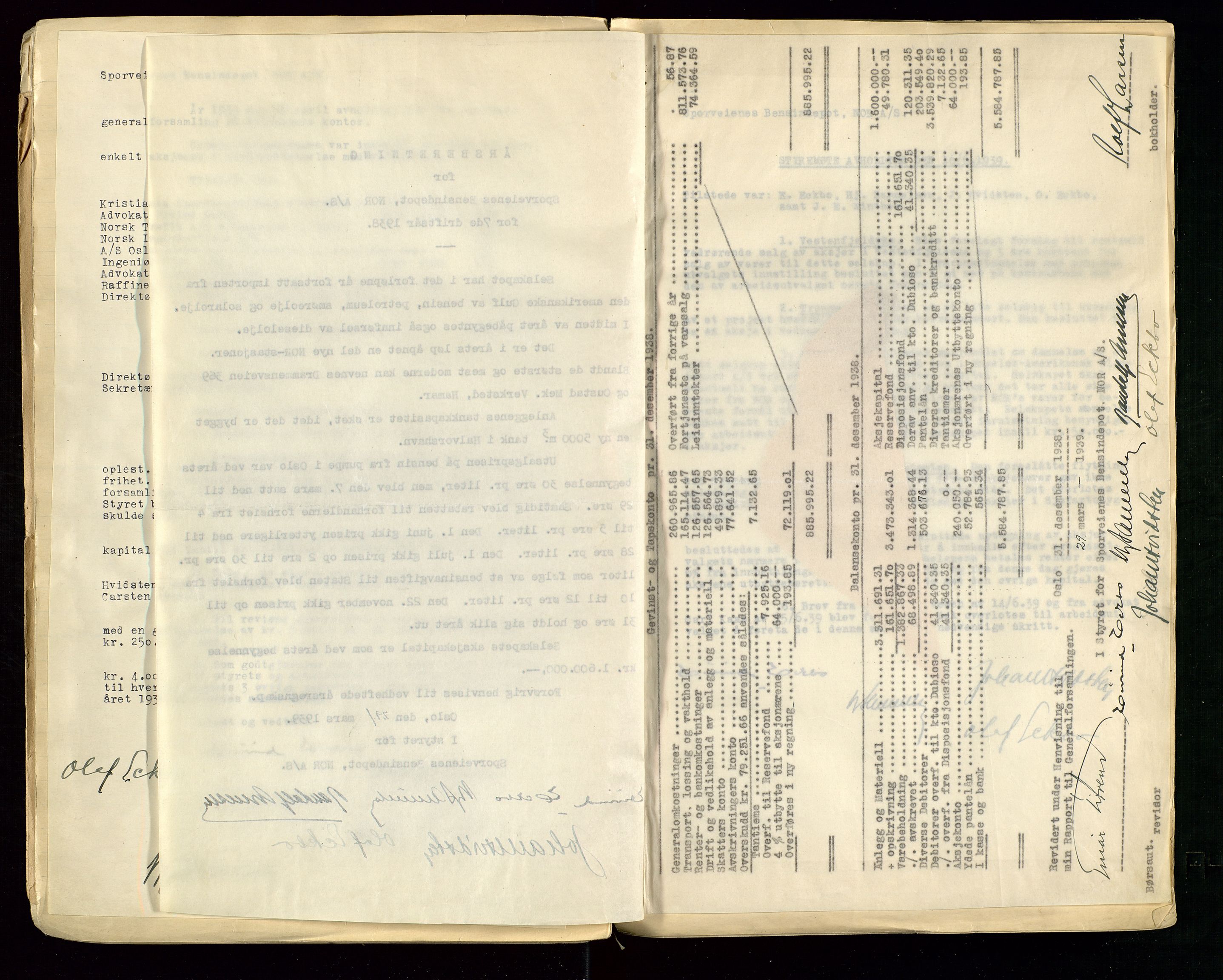 Pa 1514 - Sporveienes Bensindepot, Norsk Oljeraffineri A/S, SAST/A-101919/A/L0001/0001: Styreprotokoll. Forhandlingsprotokoll Arbeidsutvaget / Styreprotokoll, 1932-1949, s. 48