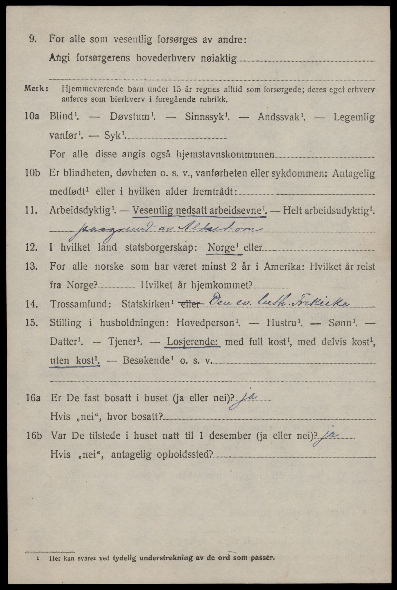 SAKO, Folketelling 1920 for 0830 Nissedal herred, 1920, s. 3916