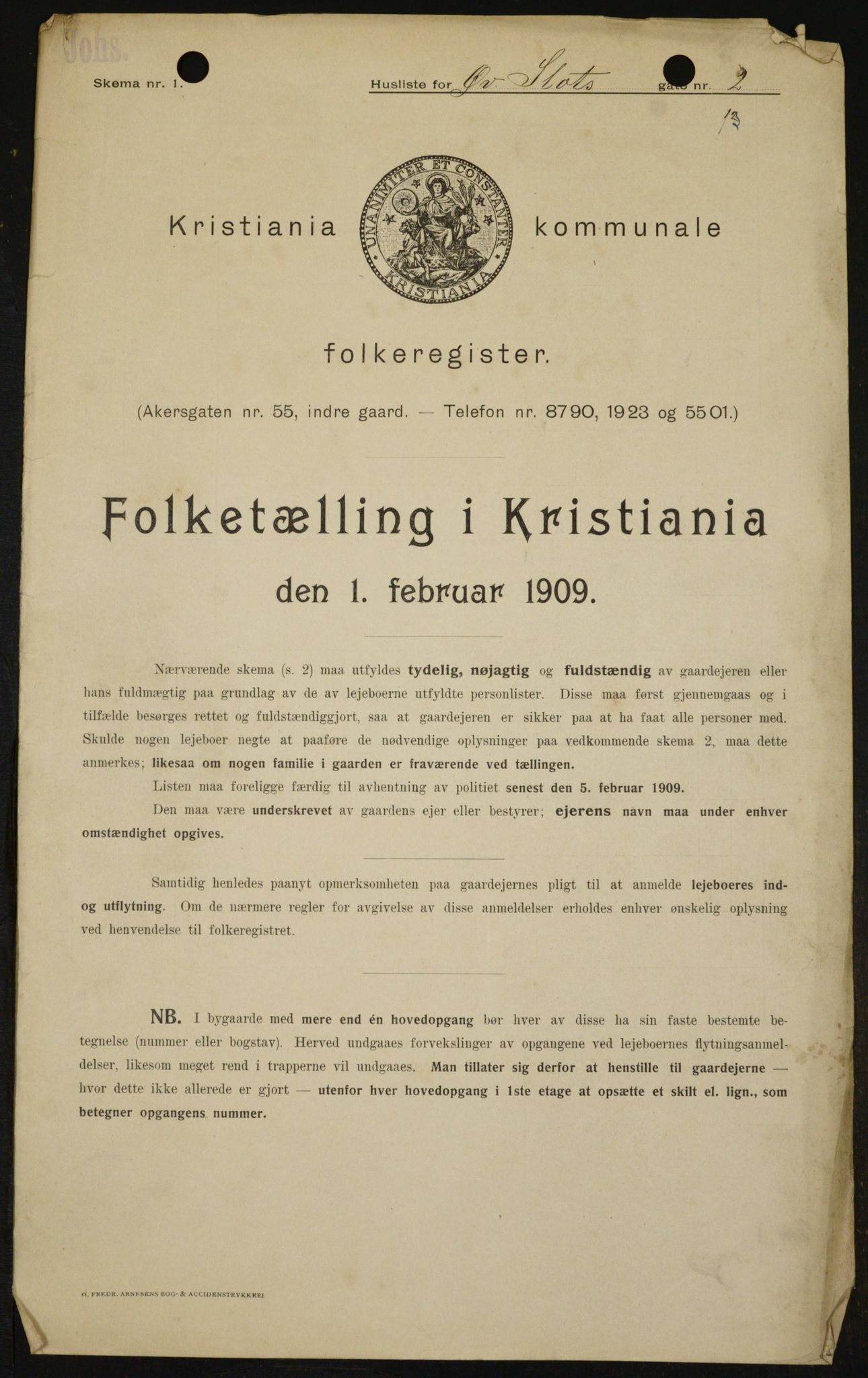 OBA, Kommunal folketelling 1.2.1909 for Kristiania kjøpstad, 1909, s. 117841