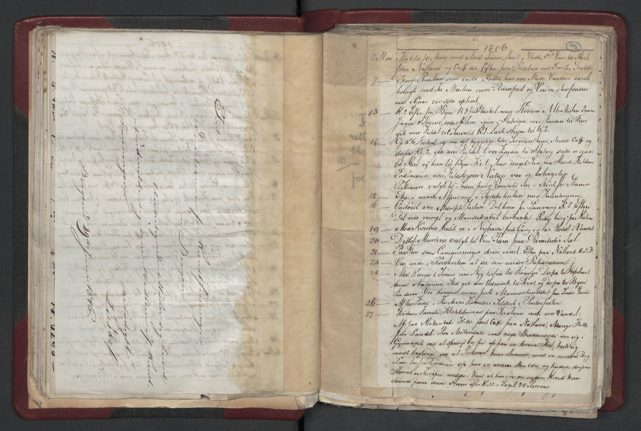 Meltzer, Fredrik, AV/RA-PA-0028/F/L0001: Dagbok for årene 1796-1808, 1811, 1817, 1796-1817, s. 41b-42a