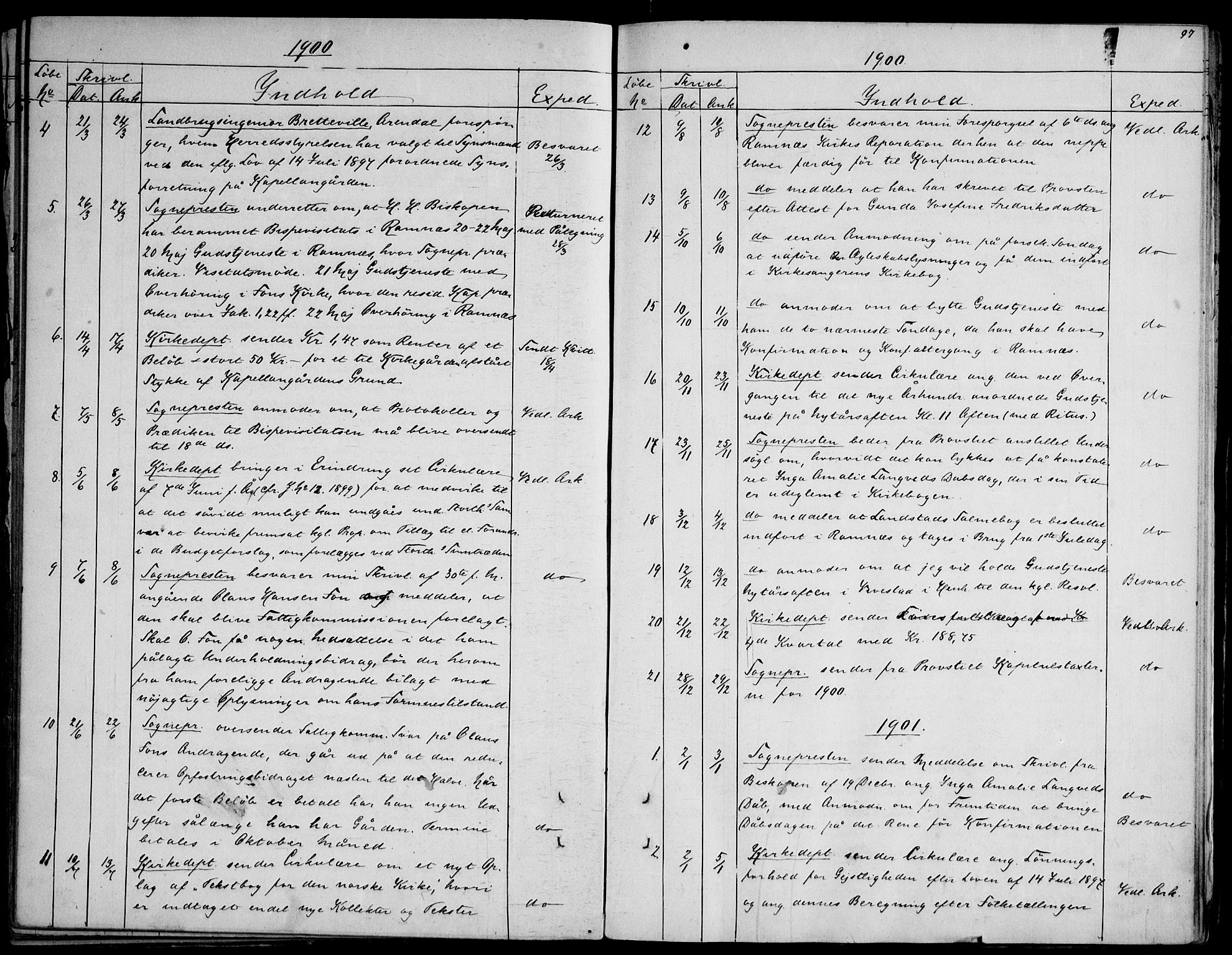 Ramnes kirkebøker, SAKO/A-314/F/Fd/L0001: Residerende kapellans bok nr. IV 1, 1851-1905, s. 97