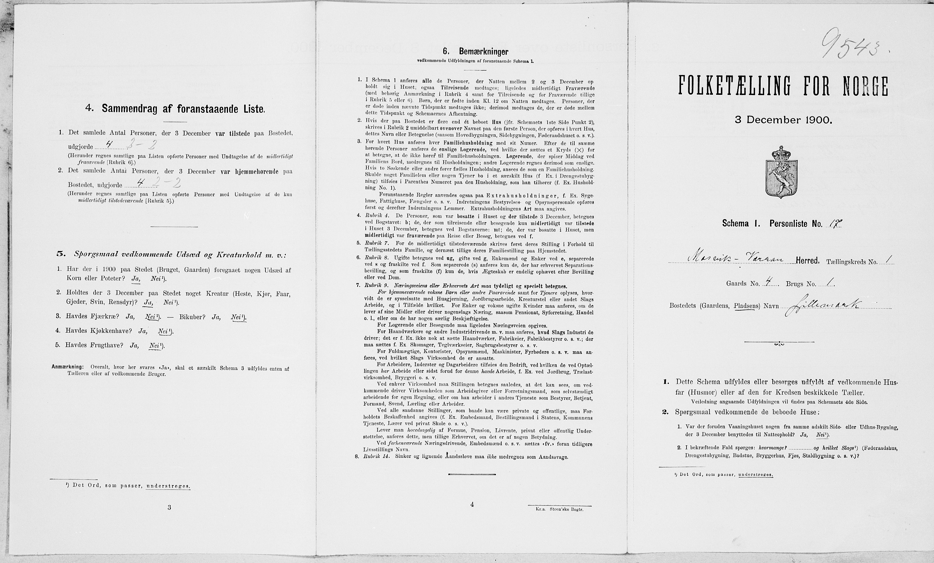 SAT, Folketelling 1900 for 1723 Mosvik og Verran herred, 1900, s. 90