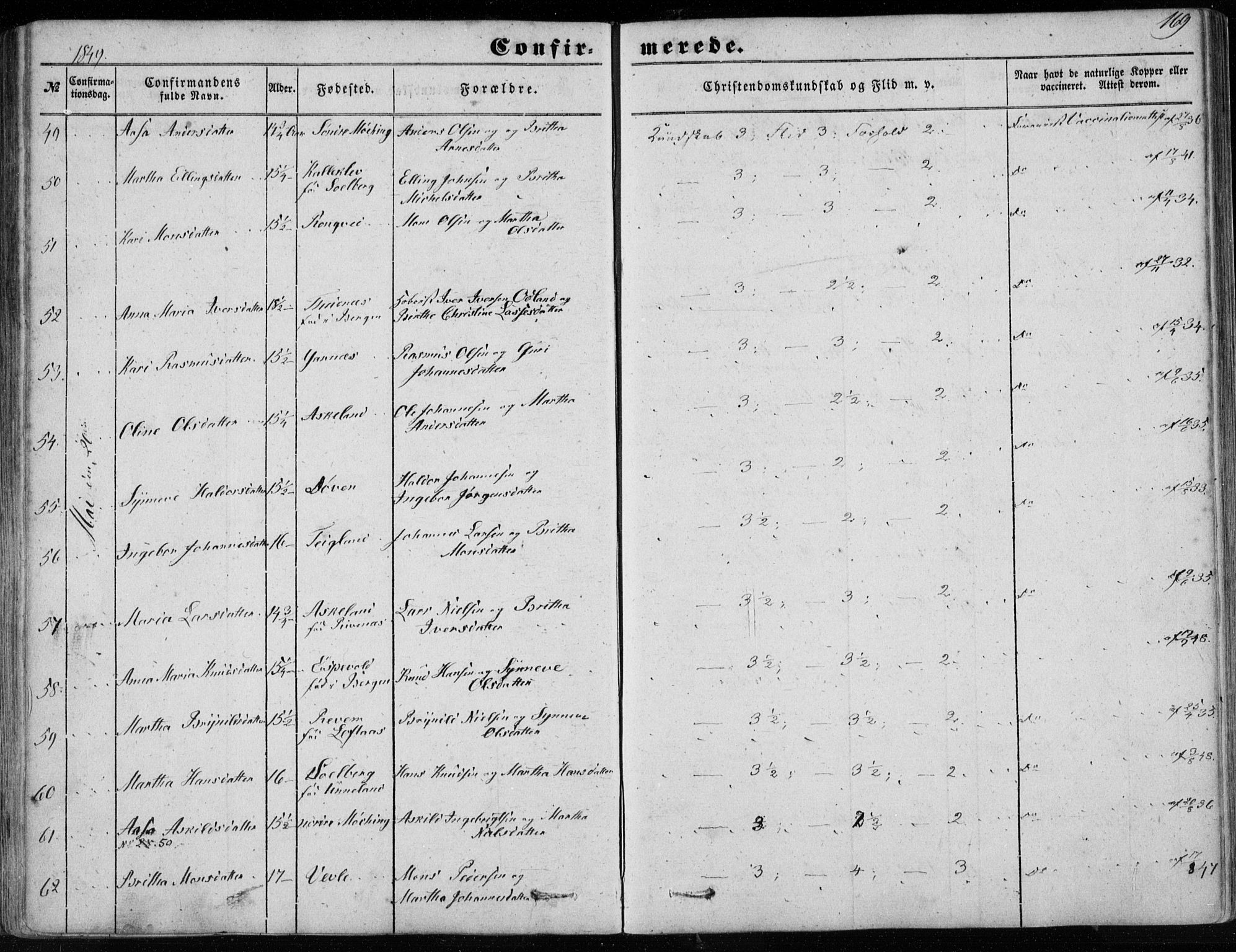 Haus sokneprestembete, SAB/A-75601/H/Haa: Ministerialbok nr. A 16 I, 1848-1857, s. 169