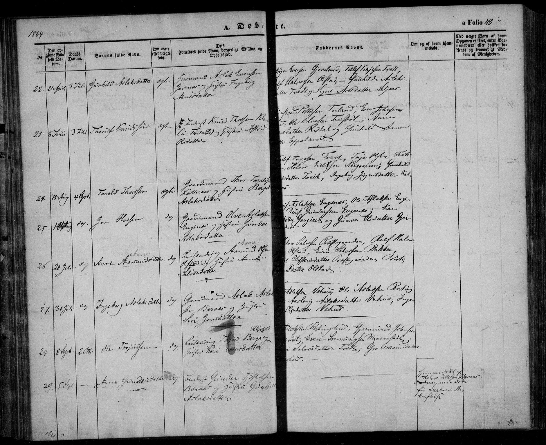 Åmli sokneprestkontor, AV/SAK-1111-0050/F/Fa/Fac/L0008: Ministerialbok nr. A 8, 1852-1869, s. 48