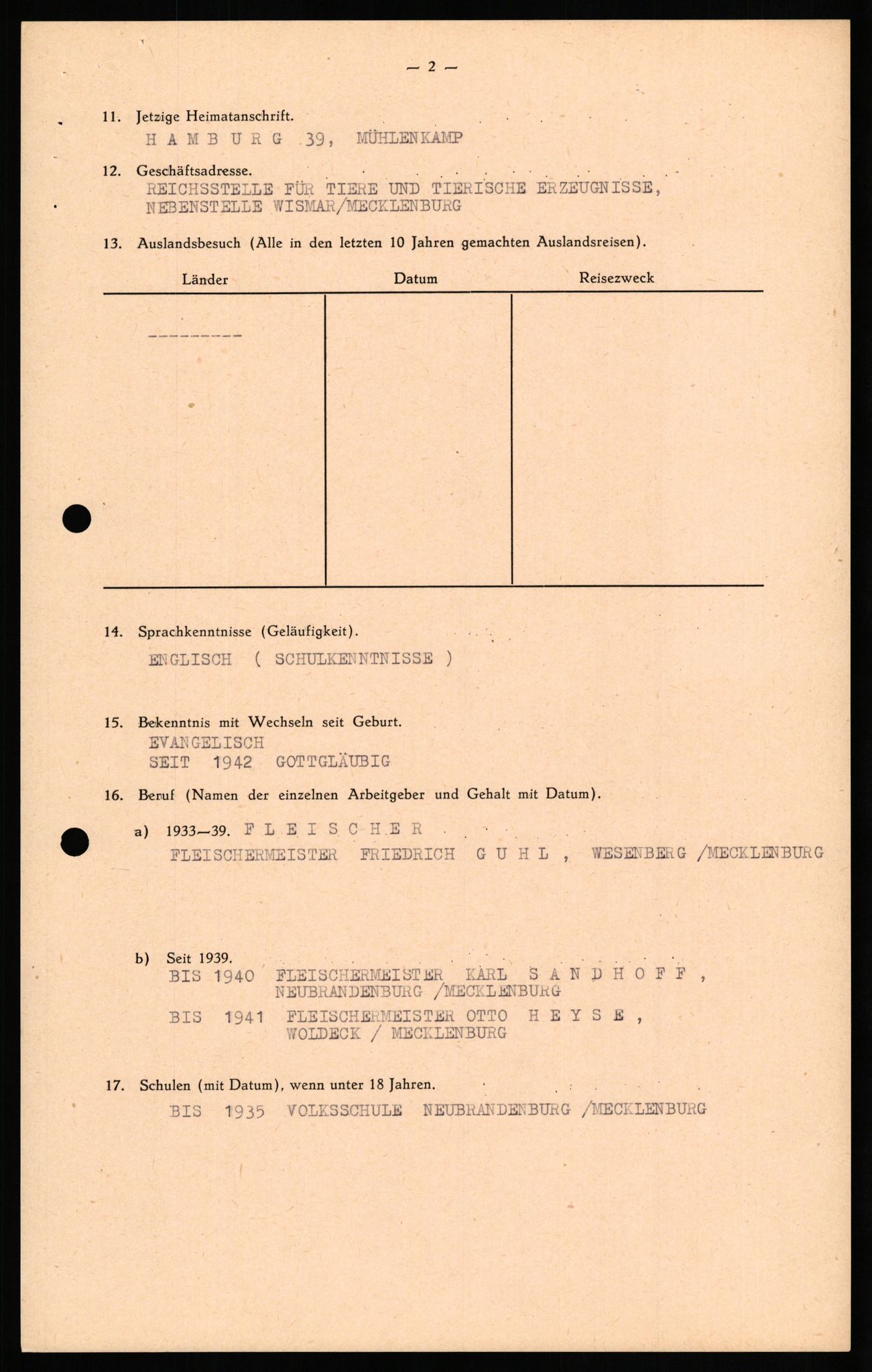 Forsvaret, Forsvarets overkommando II, AV/RA-RAFA-3915/D/Db/L0026: CI Questionaires. Tyske okkupasjonsstyrker i Norge. Tyskere., 1945-1946, s. 529