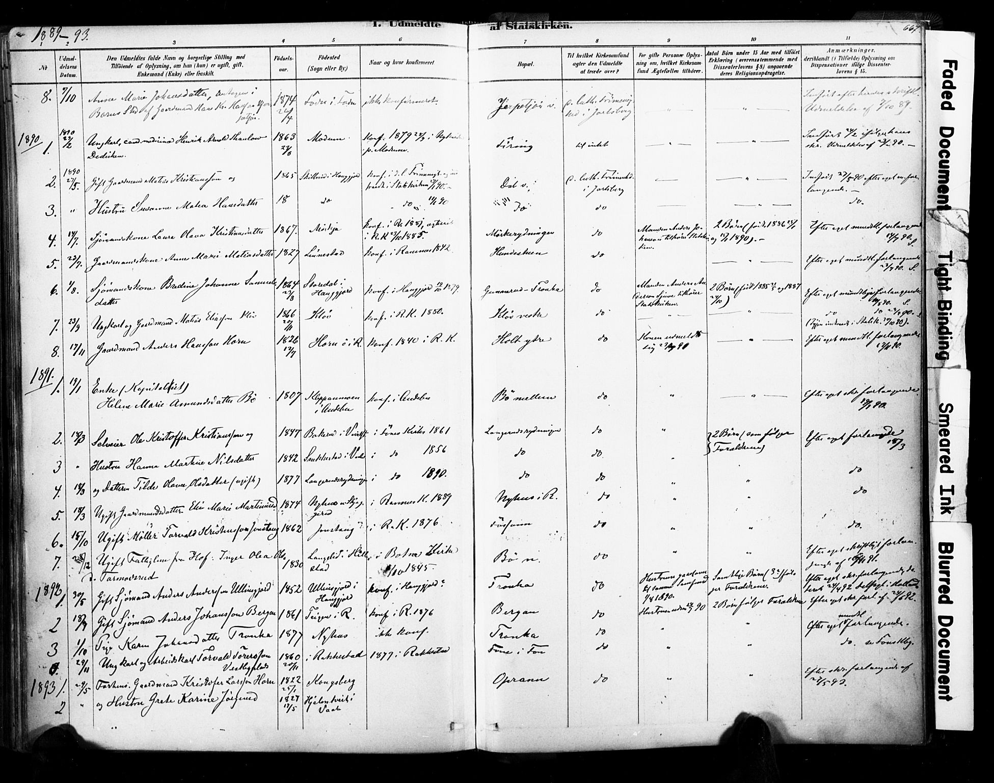Ramnes kirkebøker, AV/SAKO-A-314/F/Fa/L0007: Ministerialbok nr. I 7, 1878-1895, s. 666-667