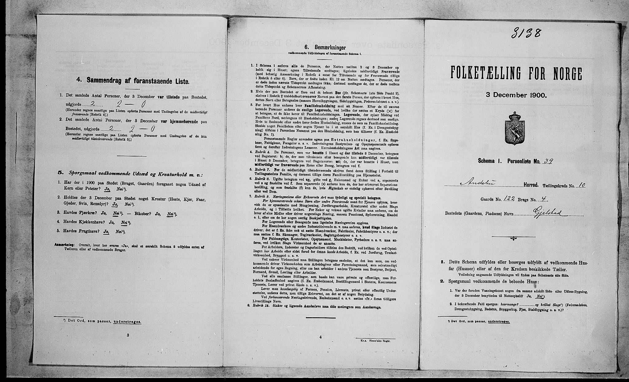 RA, Folketelling 1900 for 0719 Andebu herred, 1900, s. 1007