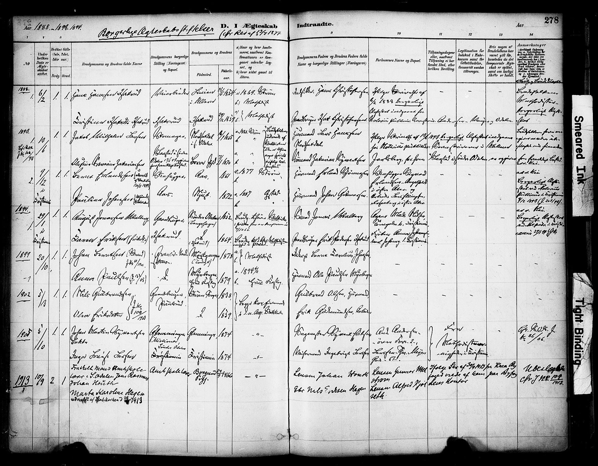 Sør-Odal prestekontor, AV/SAH-PREST-030/H/Ha/Haa/L0007: Ministerialbok nr. 7, 1886-1925, s. 278