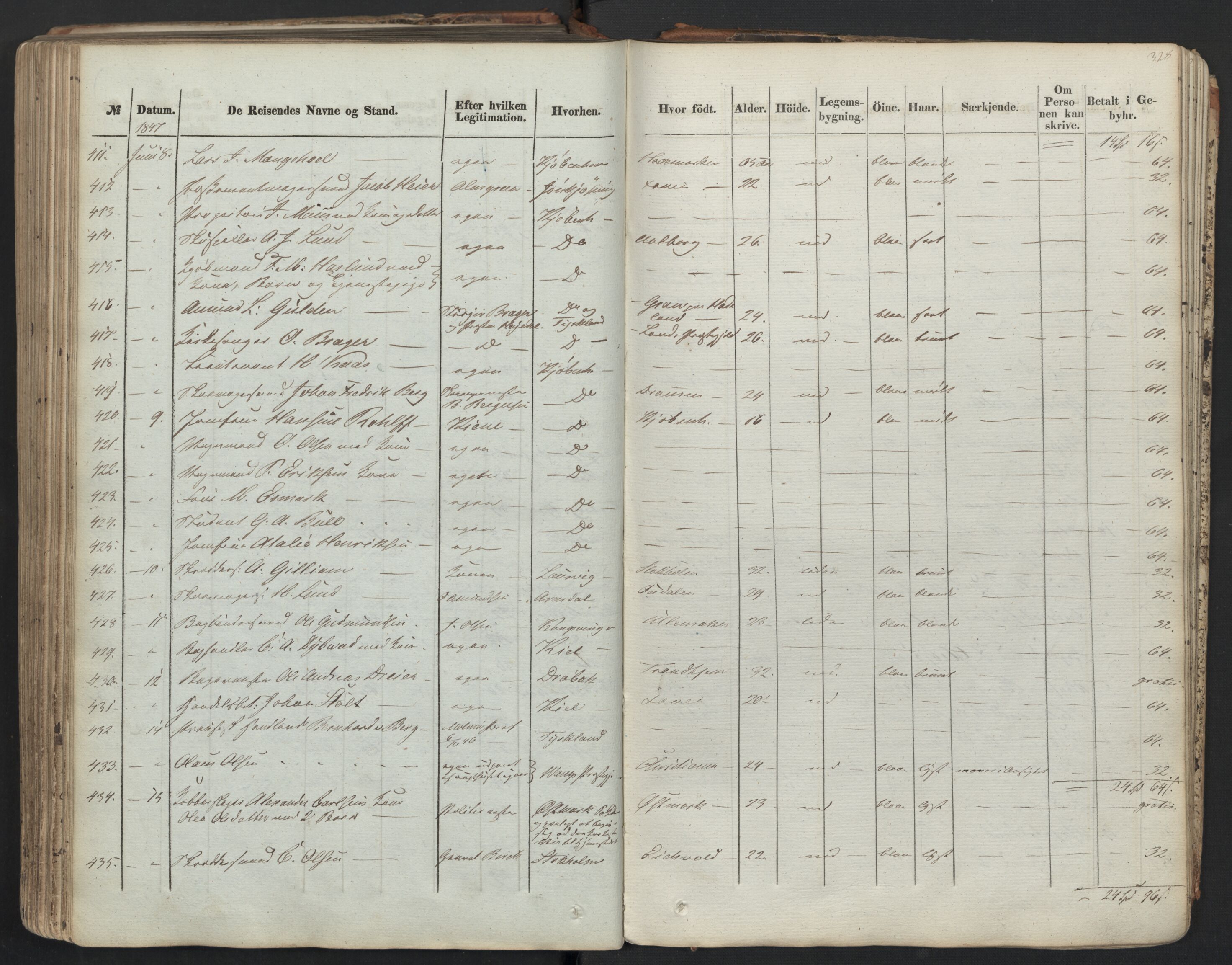 Oslo politidistrikt, AV/SAO-A-10085/E/Ee/Eea/L0004: Passprotokoll, 1838-1848