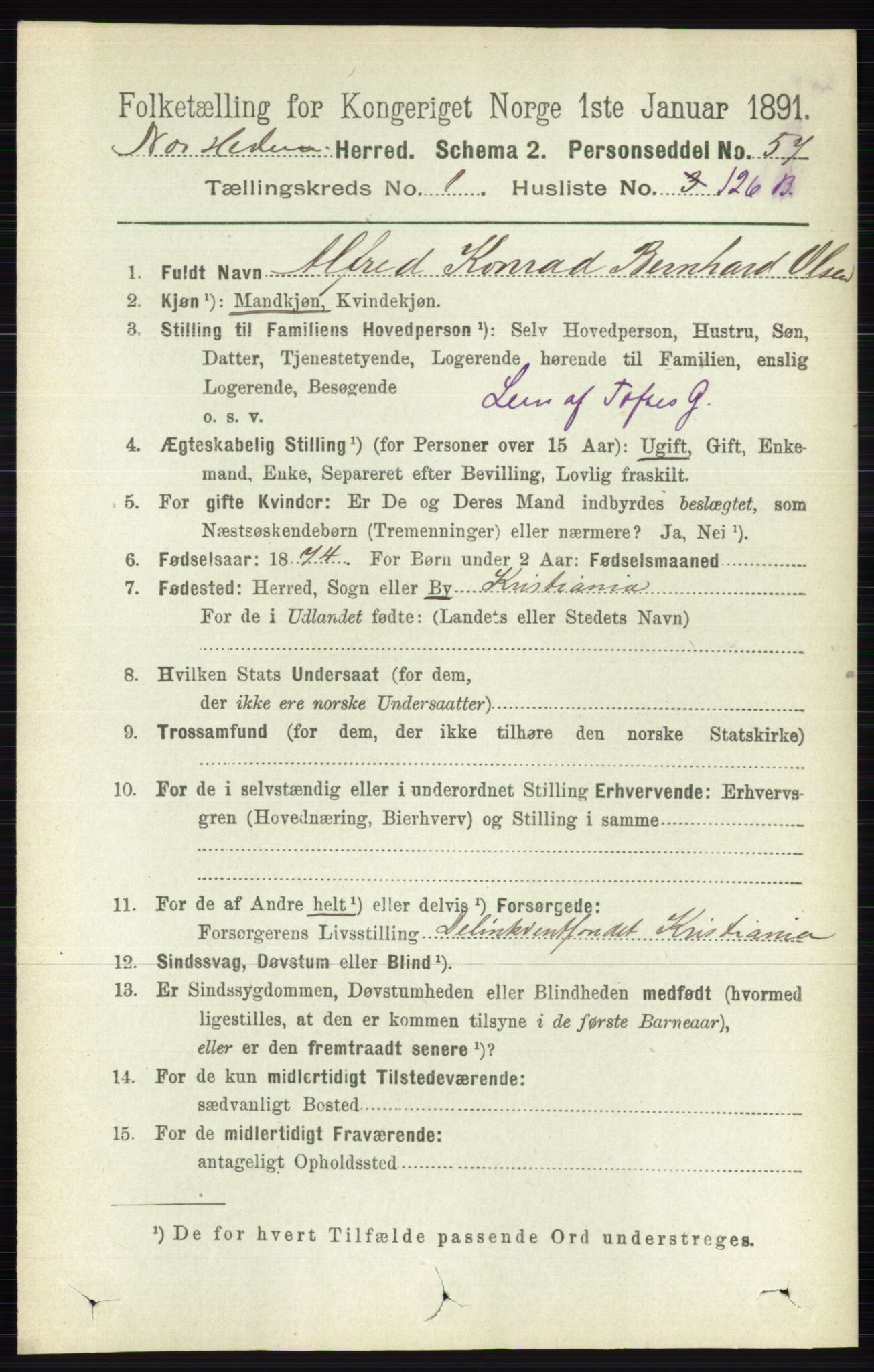 RA, Folketelling 1891 for 0411 Nes herred, 1891, s. 964