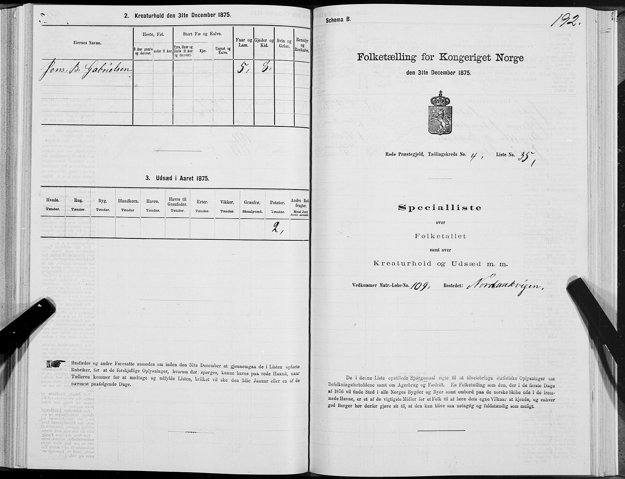 SAT, Folketelling 1875 for 1836P Rødøy prestegjeld, 1875, s. 2192