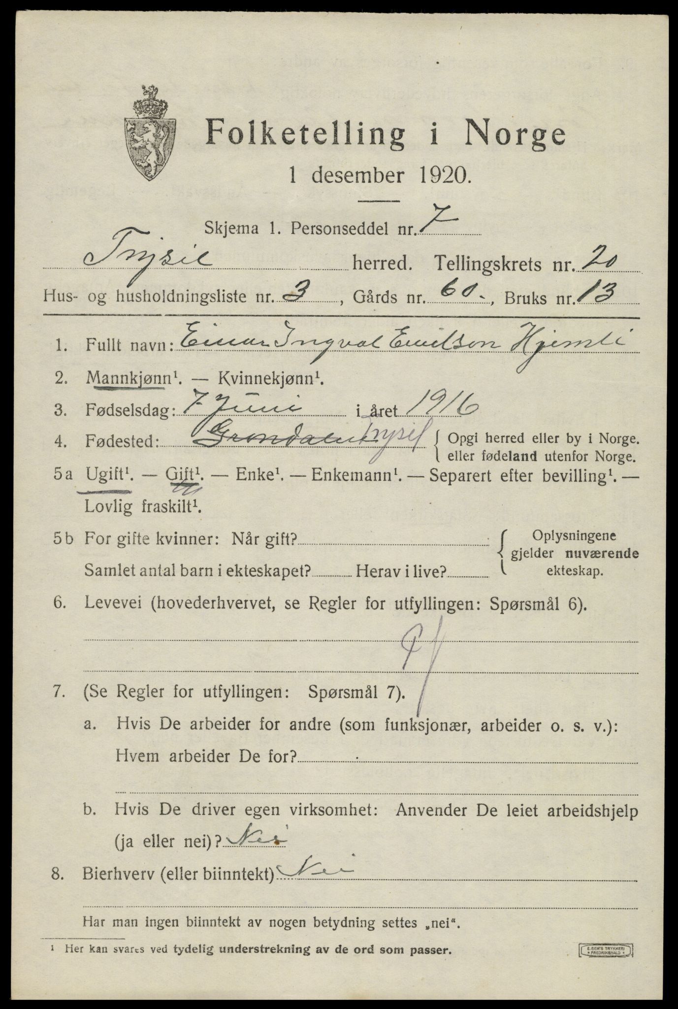 SAH, Folketelling 1920 for 0428 Trysil herred, 1920, s. 13037
