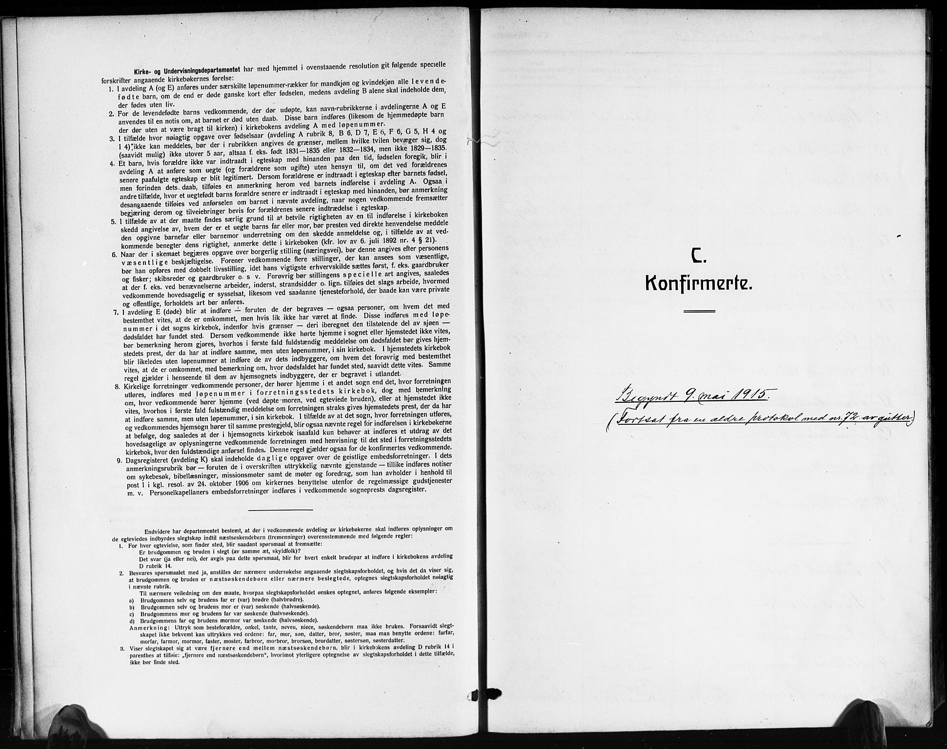 Kristiansand domprosti, AV/SAK-1112-0006/F/Fb/L0022: Klokkerbok nr. B 22, 1915-1925