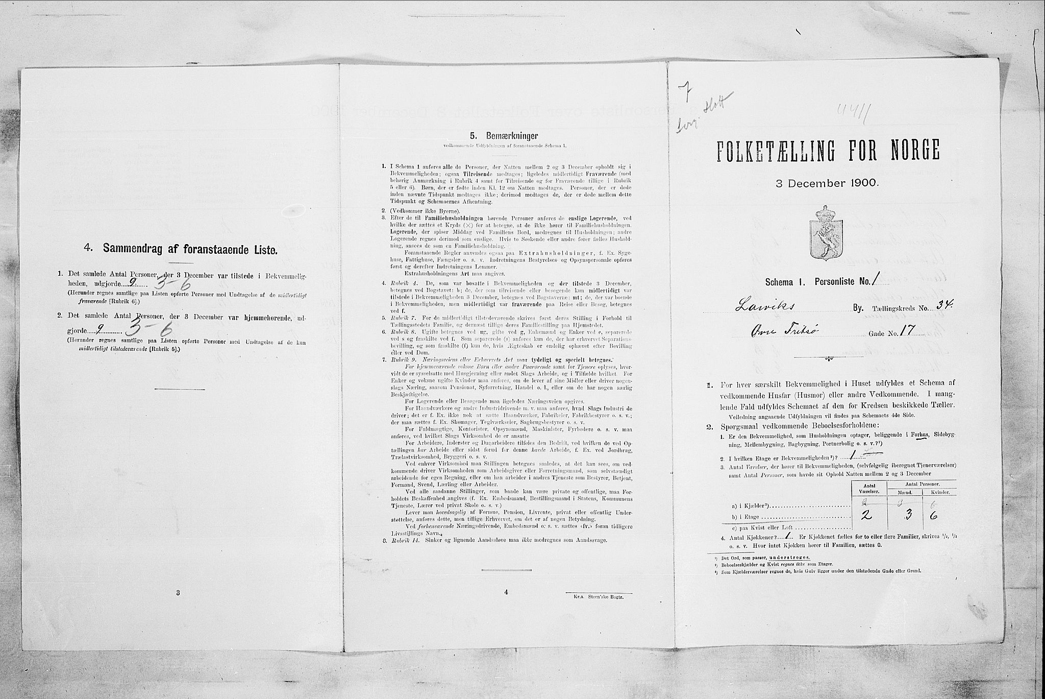 RA, Folketelling 1900 for 0707 Larvik kjøpstad, 1900, s. 4061