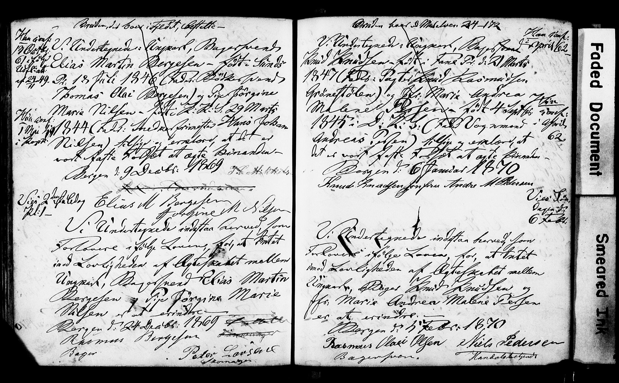 Korskirken sokneprestembete, SAB/A-76101: Forlovererklæringer nr. II.5.3, 1865-1871, s. 170