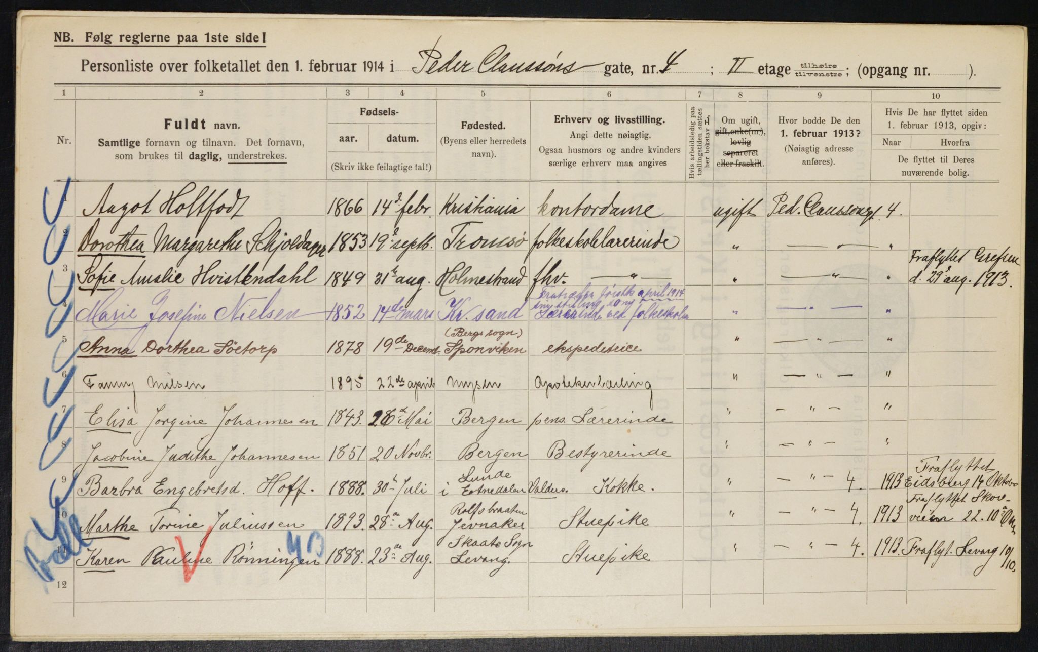 OBA, Kommunal folketelling 1.2.1914 for Kristiania, 1914, s. 78834