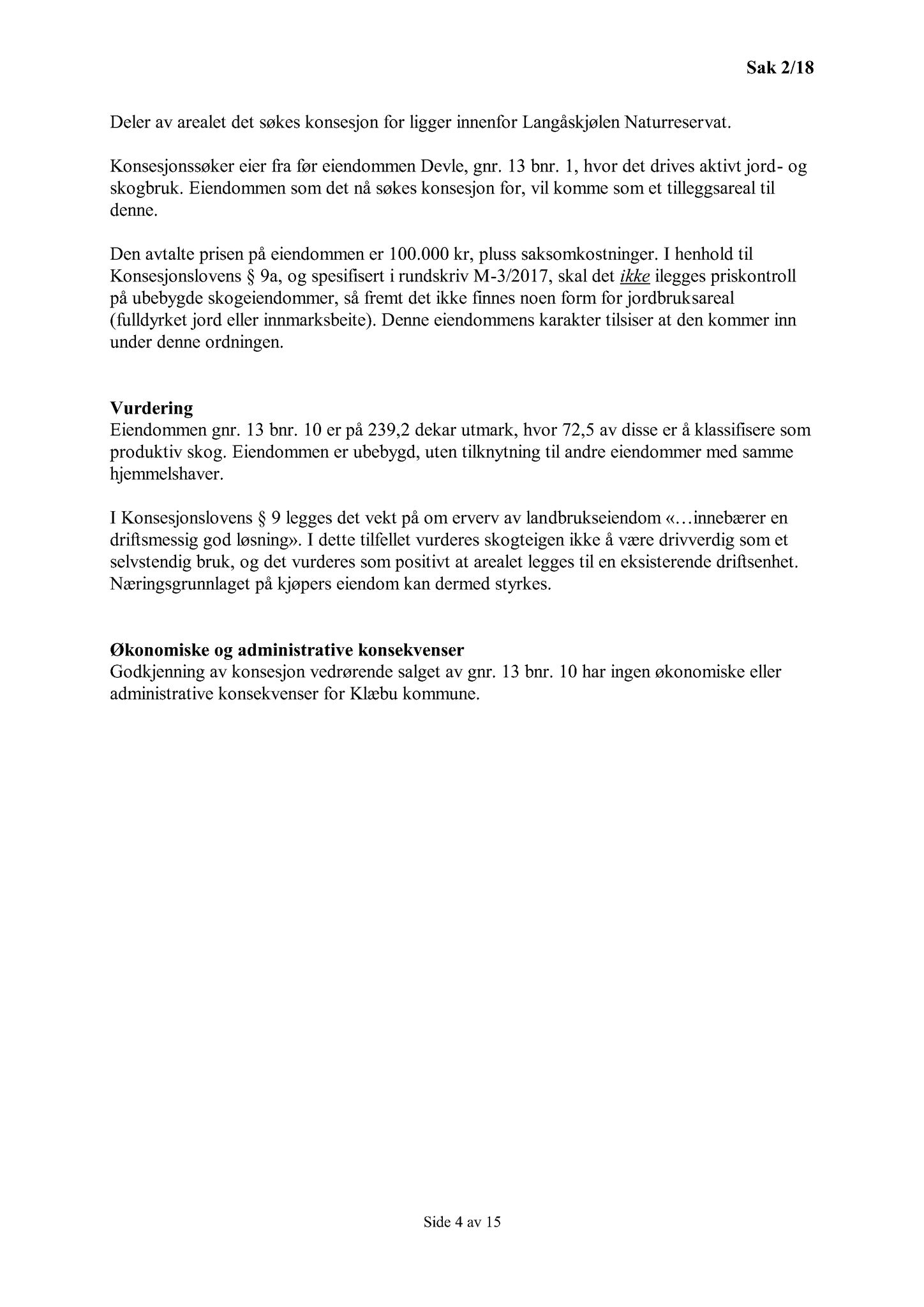 Klæbu Kommune, TRKO/KK/06-UM/L005: Utvalg for miljø - Møtedokumenter 2018, 2018, s. 5